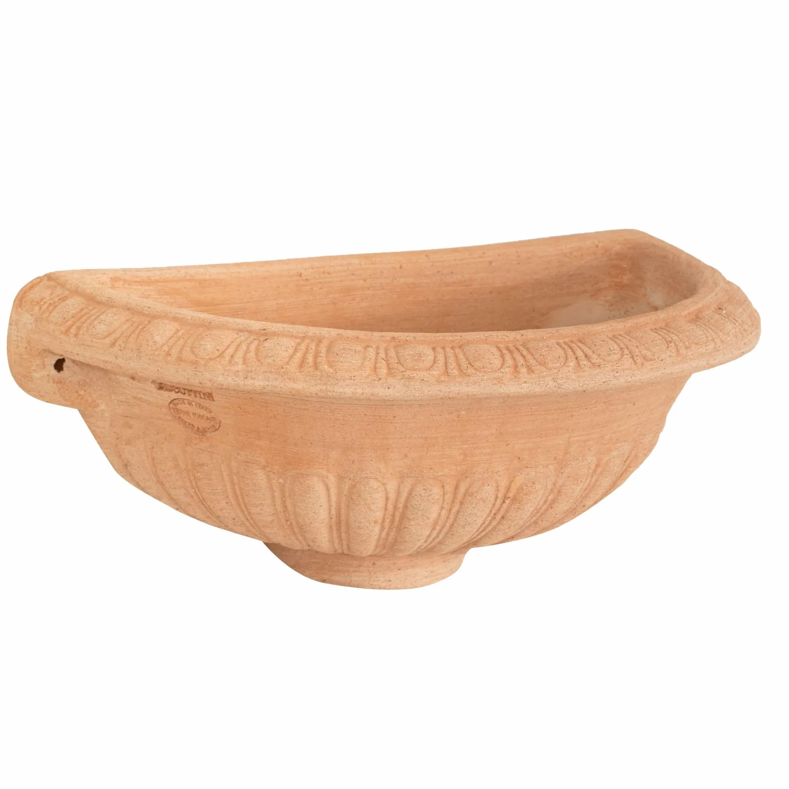 Biscottini Bañera para fuente de jardín de terracota Fuente de pared de exterior Made in Italy lavabo decoración pared