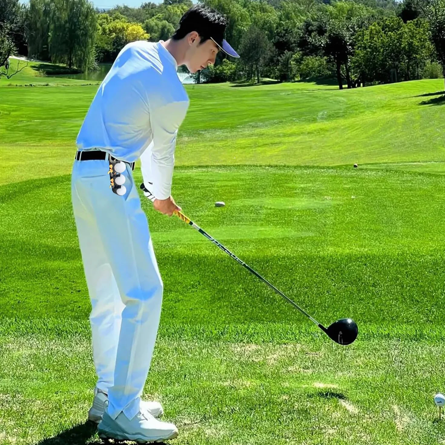 Soporte para Pelotas Golf con Gancho 1 Unidad Negro Cierre Rápido Accesorios