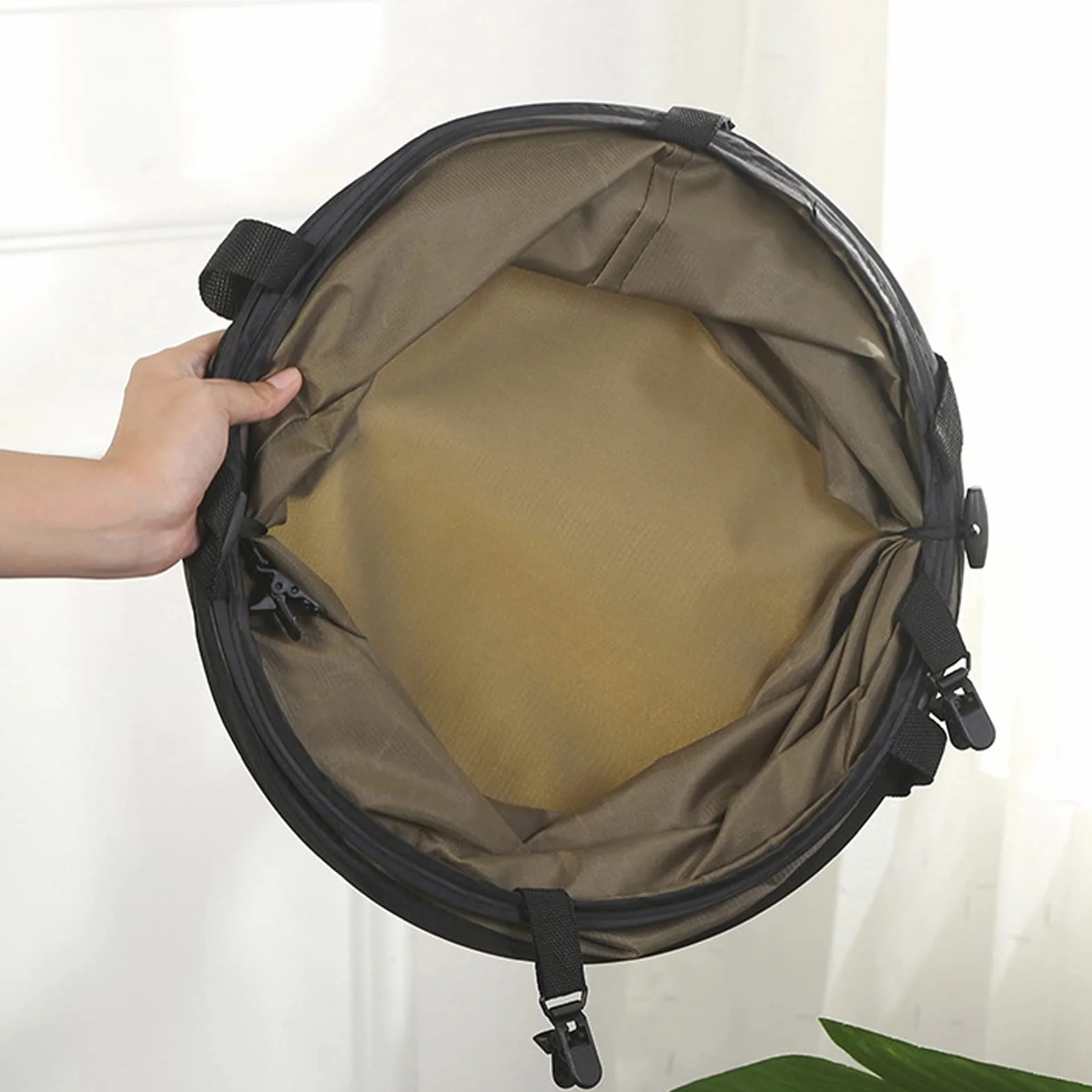 Tissting Bolsas de Basura Sacos de Jardín, 38L 34cm Saco de Jardín Tela Oxford Bolsa Jardin Plegable Bote de Basura para Acampar para Hojas, Restos de Poda y Residuos de Plantas Verde Militar