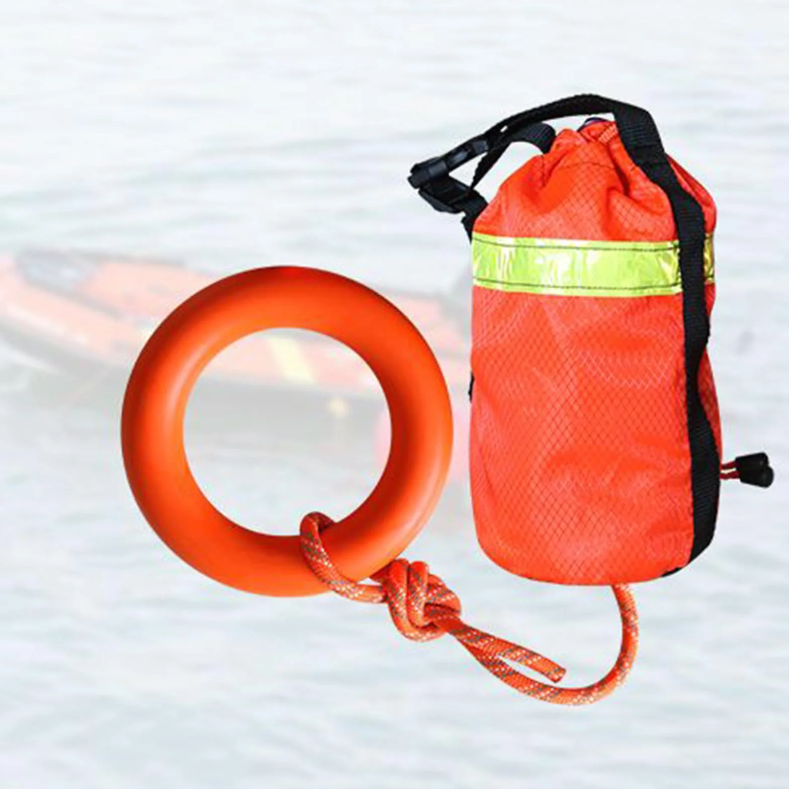Cuerda de Rescate Acuático 16 m Flotante Reflectante Equipo Seguridad Anillo Mano Rafting Aguas Bravas