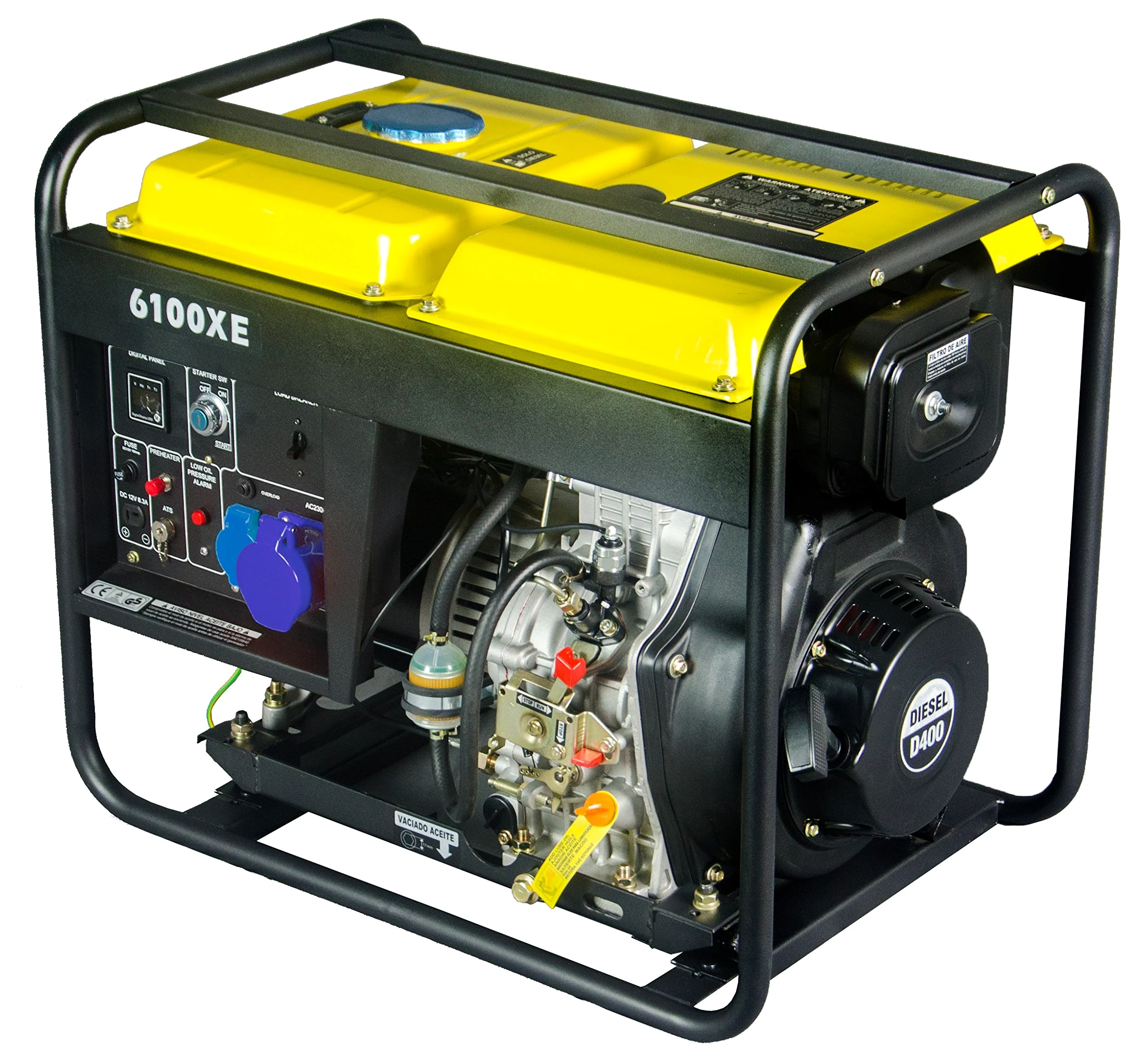 ITC Power NT-6100XE - Generador Diésel, color amarillo y negro