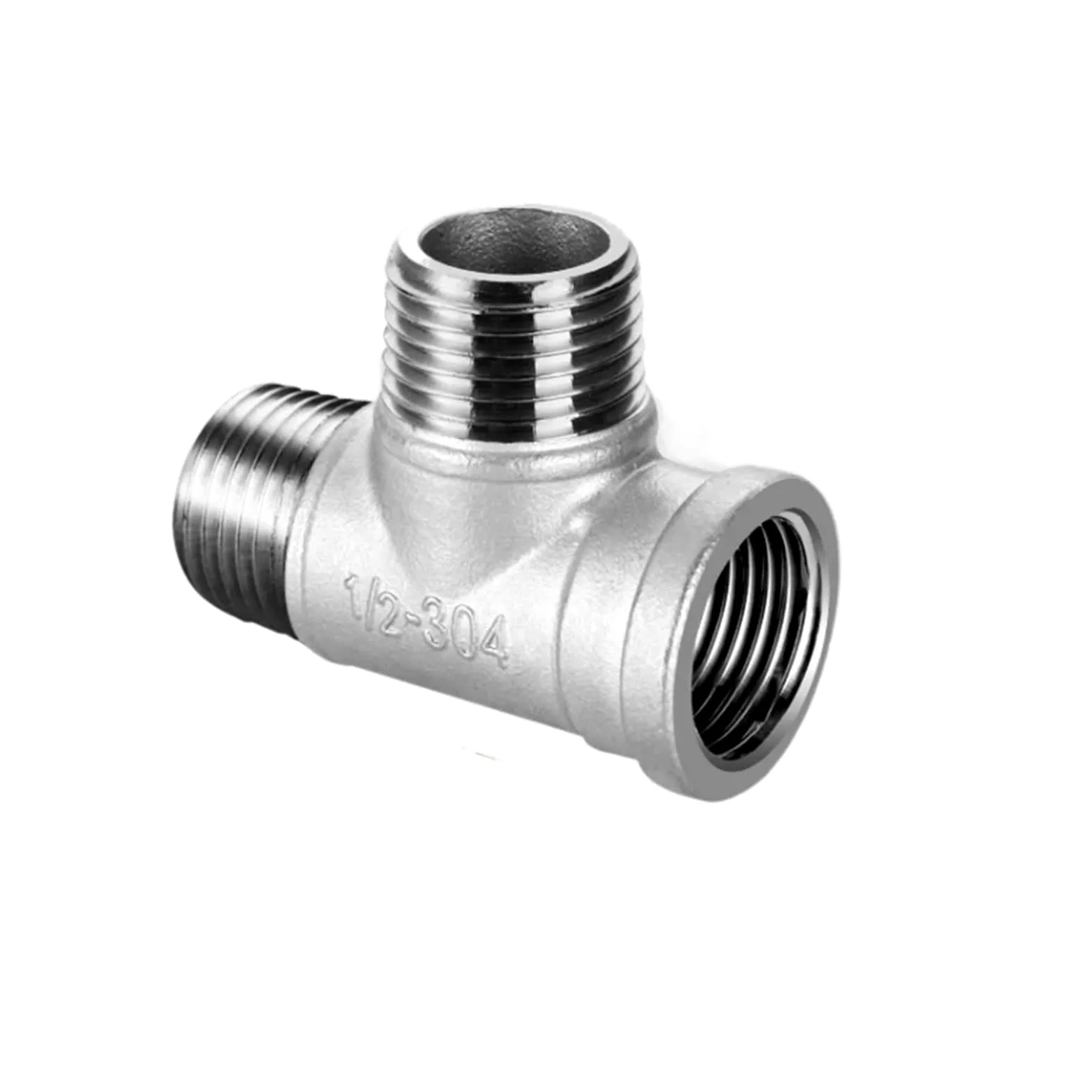 Conexión en T de 3 vías con rosca macho + macho + hembra, DN6/DN8/DN15/DN25, 1/4", 1/2", 3/4", 1" y 1-1/4", de acero inoxidable 304.(Orange,1")