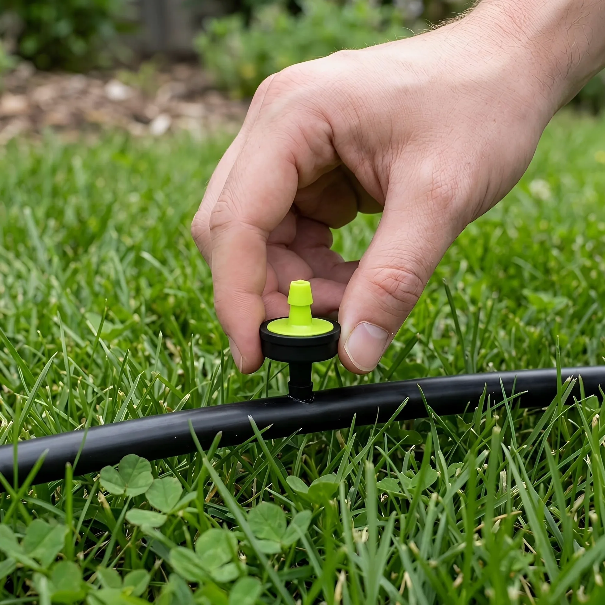 Goteros de Riego Compensación de Presión Conexión Rápida para Suministro Constante de Agua , Plástico Negro , 200 Unidades para Plantas en Macetas y Cultivos