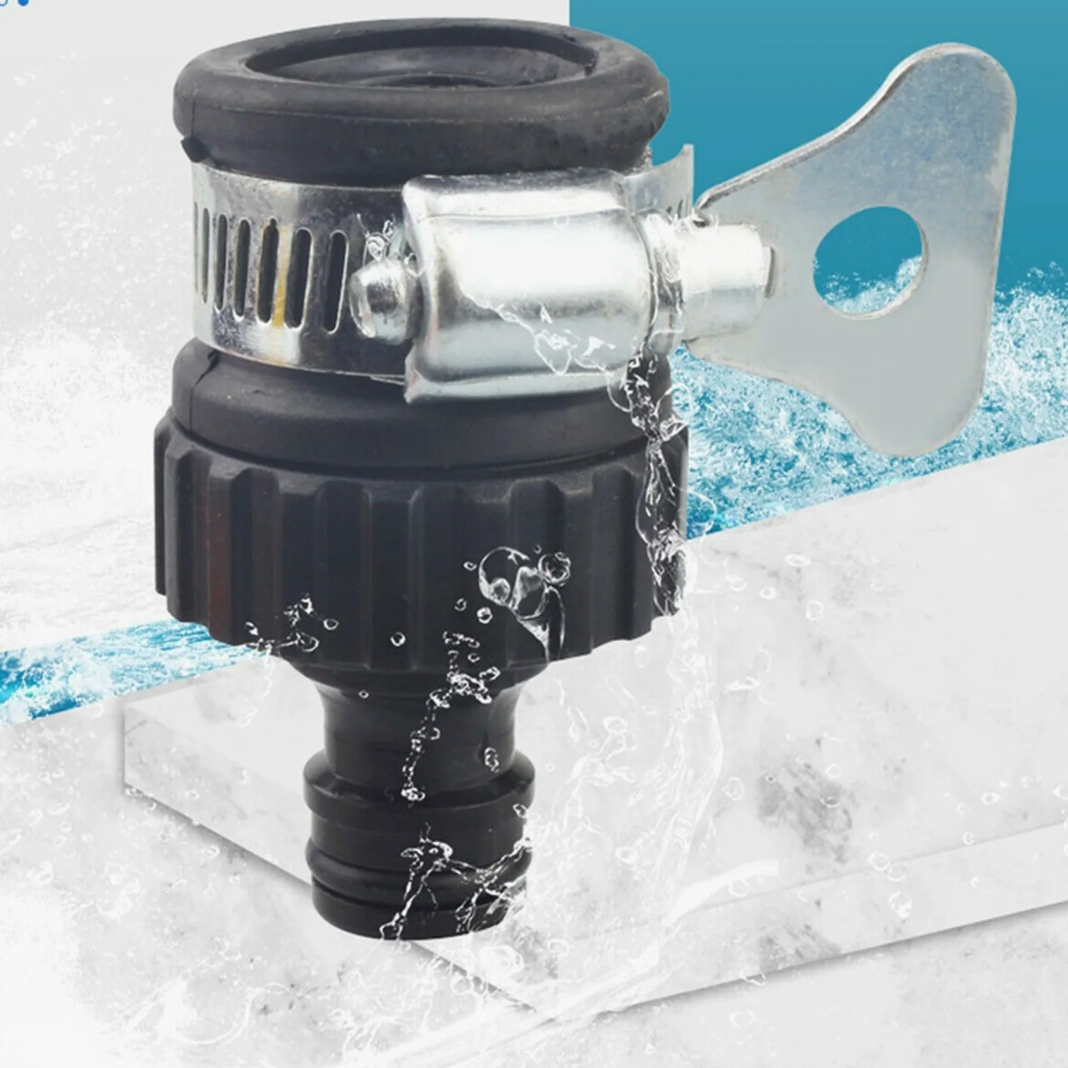 Adaptador de conector de grifo de jardín, para grifos mezcladores de cocina de interior de acero inoxidable y plástico a manguera de jardín de entre 18 y 24 mm