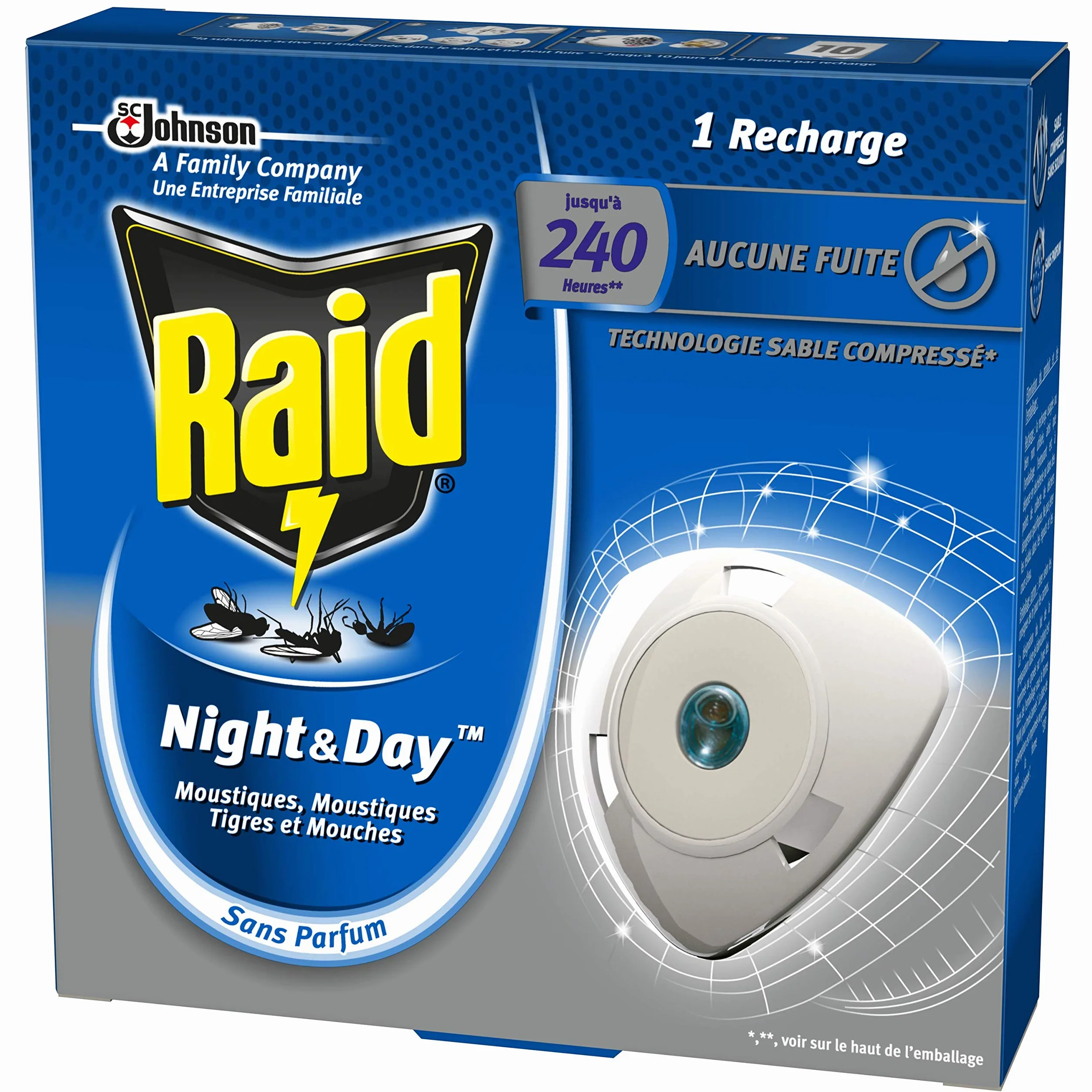 Raid - recargas eléctricas para moscas y tigres, 240 horas