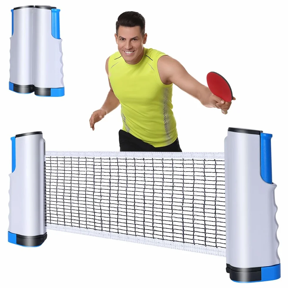 Flintronic Red de Ping Pong Retráctil, Soporte Telescópico Portátil, Longitud Ajustable