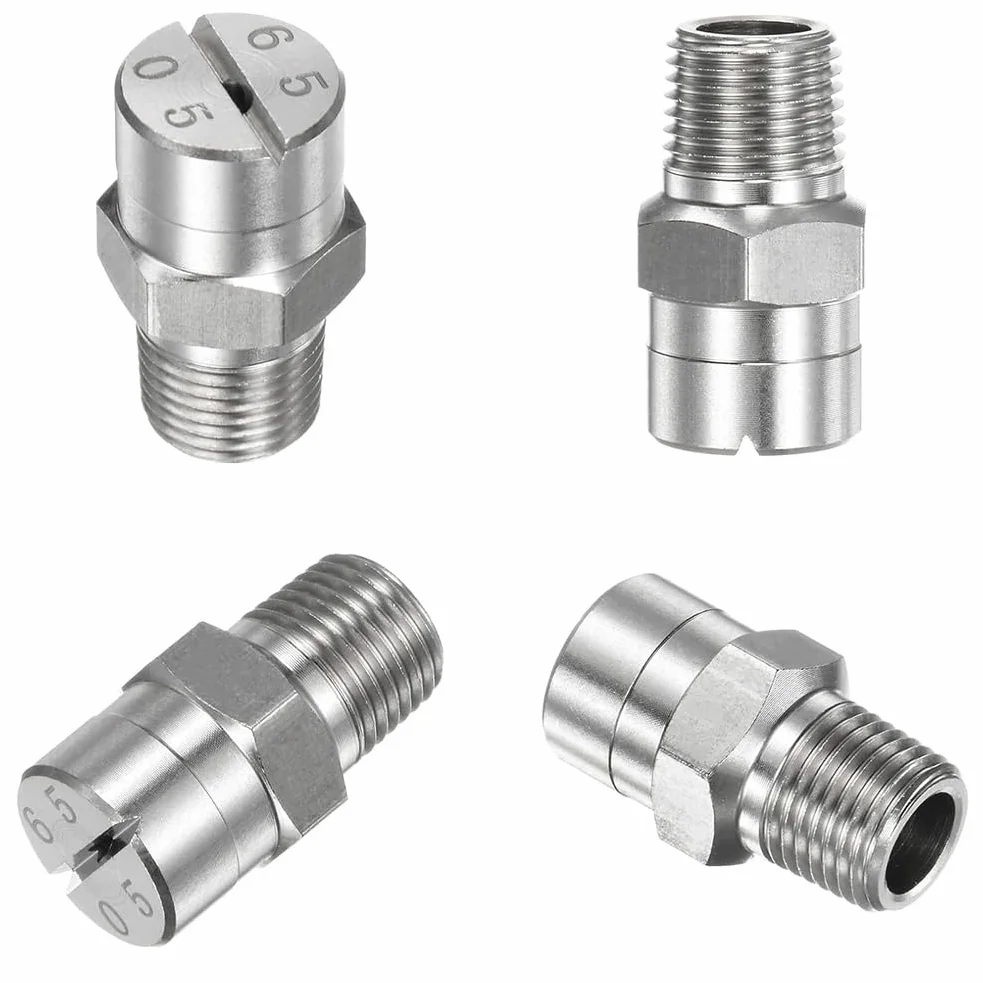 Boquilla de pulverización de alta presión, de acero inoxidable, de baja presión, para áreas grandes, con caudal ajustable de 1/8, 1/4, 3/8 y 1/2 pulgada, boquilla de abanico (rosca externa de 1/2 pu