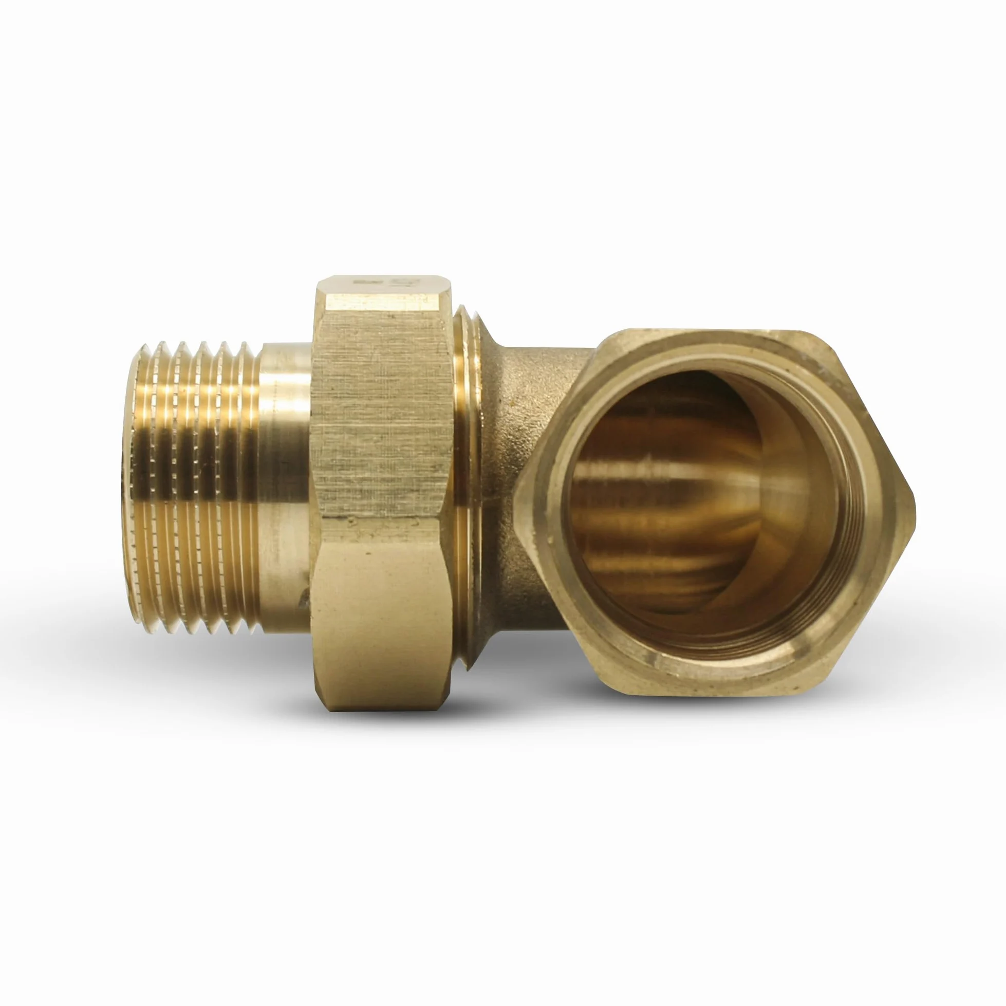 DOJA Barcelona | Racor Codo 90 Grados | 1" | M-H | Pack 3 | Codos 90º con Racor y Junta Tórica | Codo Latón | Anillo de Sellado | Accesorios Tuberia | para Tubo Grifo Jardin, Tuberias Exterior