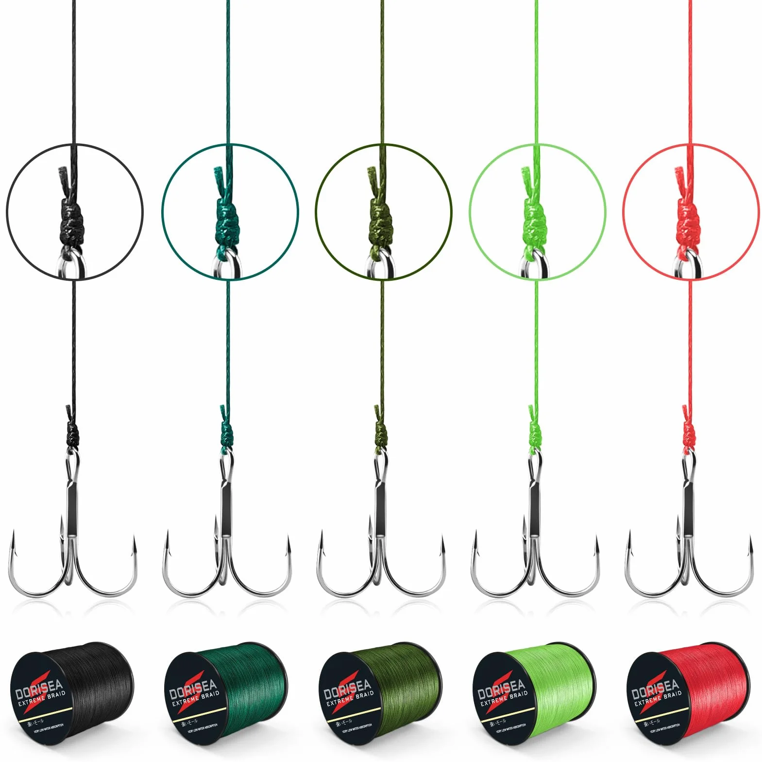 Hilo de Pesca Trenzado 100% PE 300 m, 550 Libras, Cuerda de Pesca Resistente a la abrasión, Cero Estiramiento