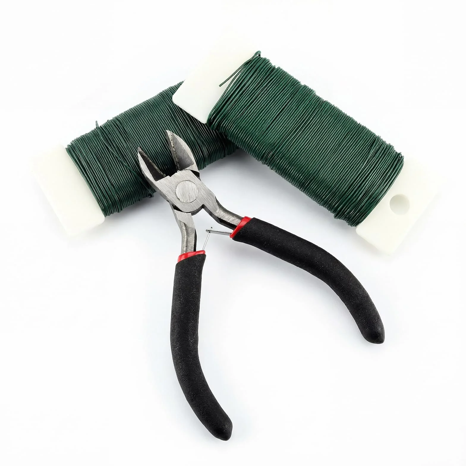 2 alambres verdes para hacer coronas, alambre de floristería de 0,7 mm x 35 m para hacer coronas, cables para hacer arreglos florales, coronas de Navidad, suministros de floristería floral, cables de