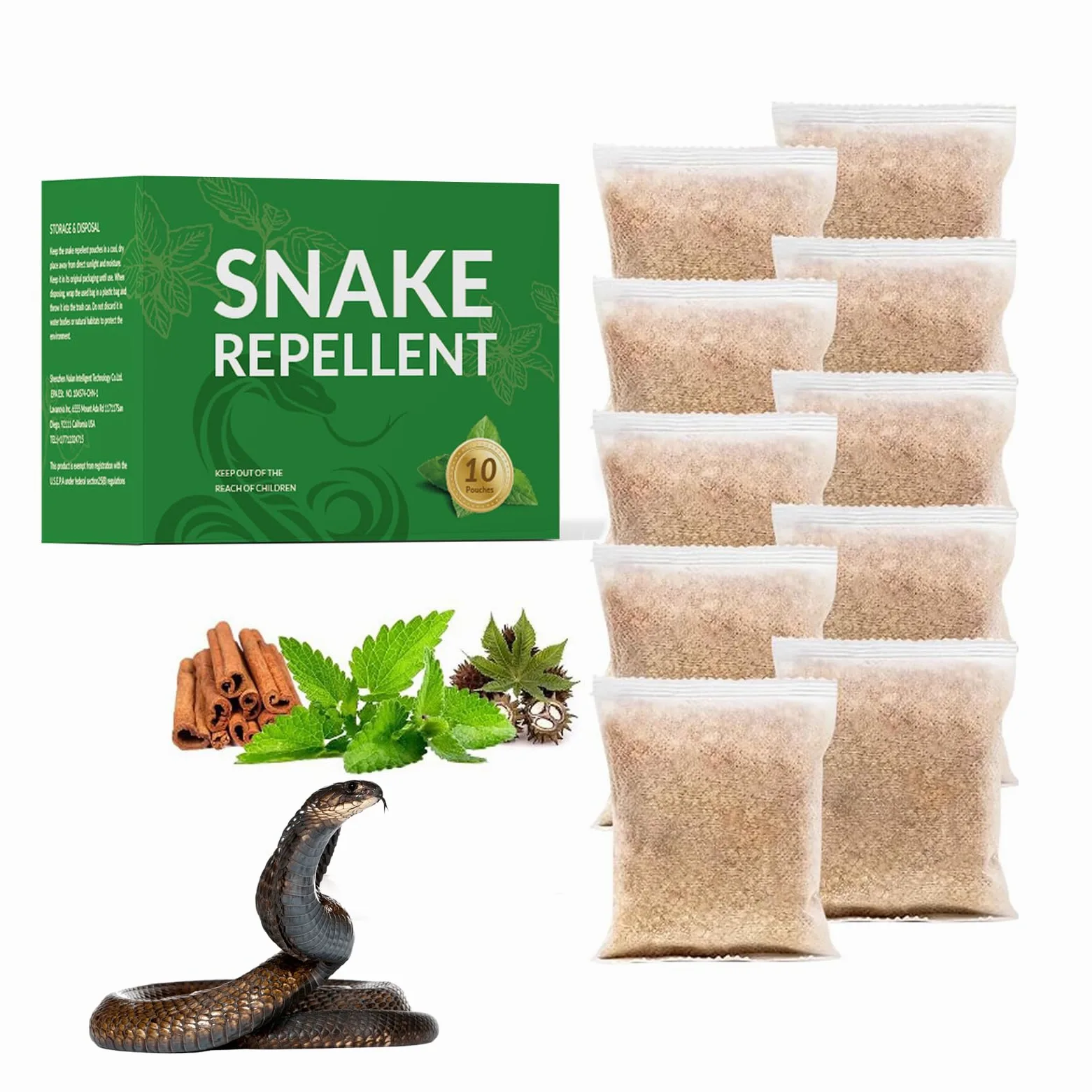 Repelente de serpientes para patio, potente repelente de serpientes para exteriores, seguro natural para niños y mascotas, disuasorio de serpientes para patio, eficaz repelente de serpientes para