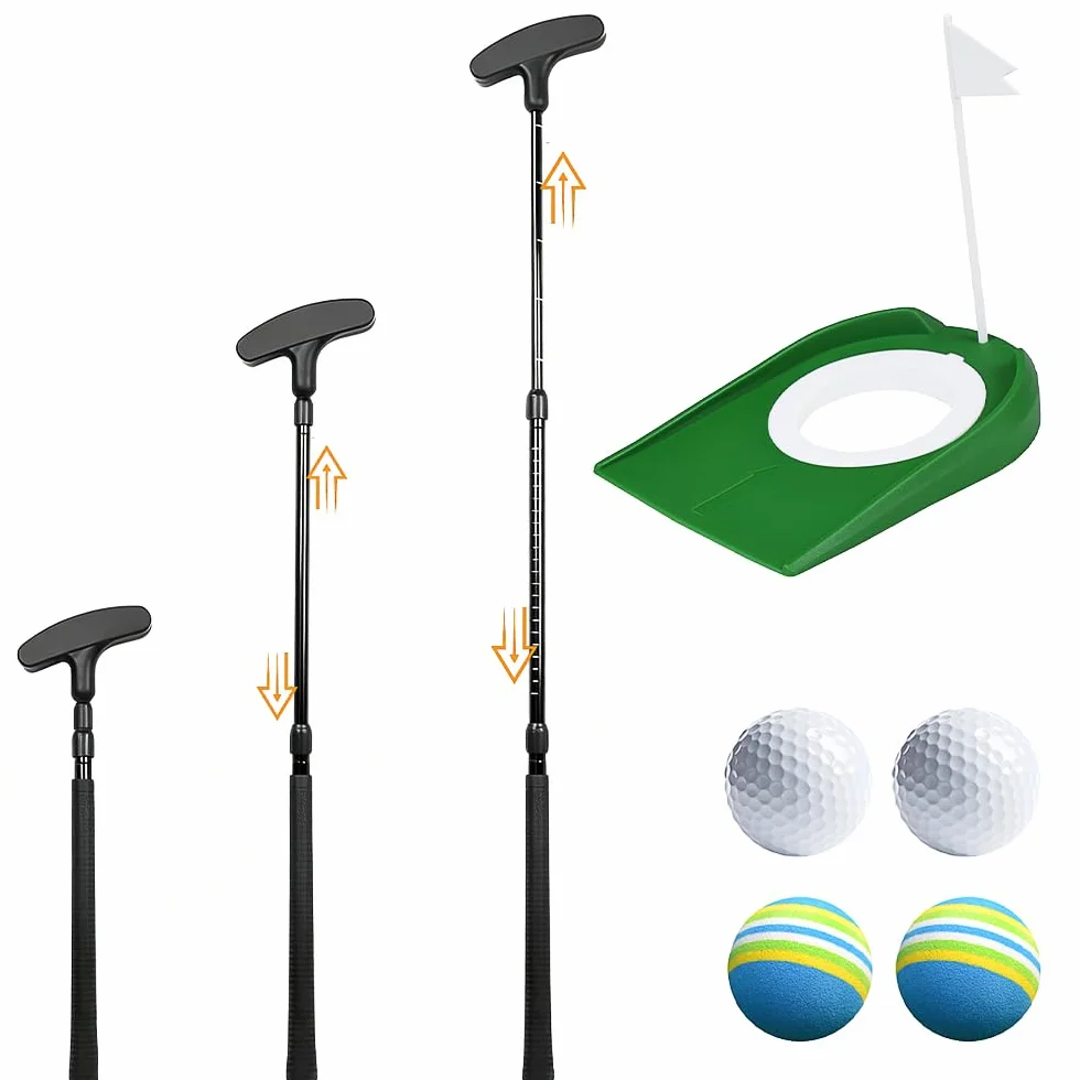 Putter de golf ajustable ambidiestro para zurdos y diestros, mini golf para hogar, exterior e interior