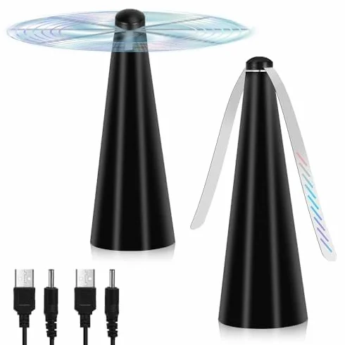 Ventilador Repelente de Moscas, 2PCS Protectores de Moscas Antimoscas, Plegable Fly Repeller, Recargables Ventilador Antimoscas para Hogar Jardín o terraza