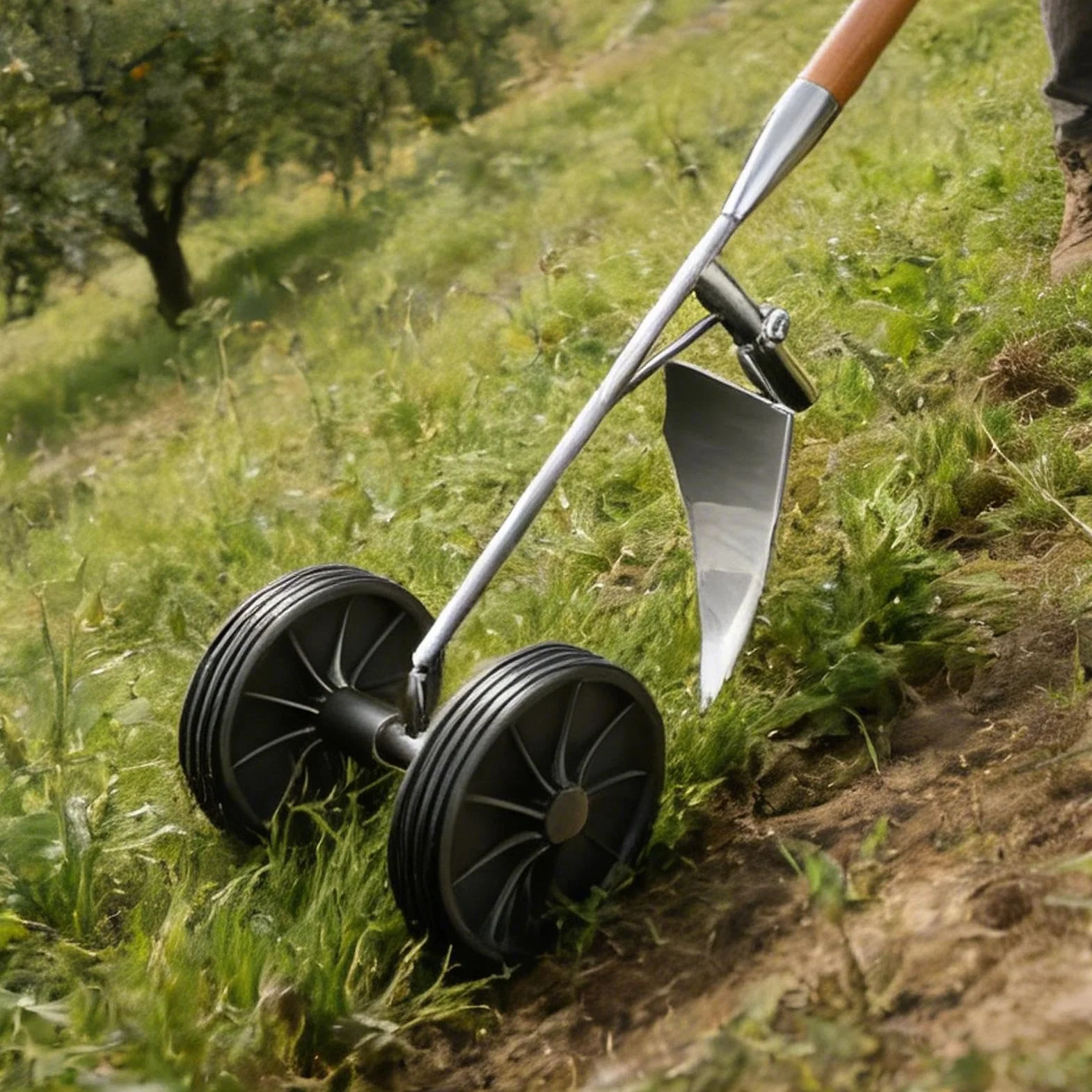 Arado De Jardín | Arado Cultivador Multifunción con Ruedas Dobles |Arad-o De Césped Manual | Herramienta Manual De Jardinería Prevención Óxido,para Hombres, Marido, Padre, Jardinero, Granjero