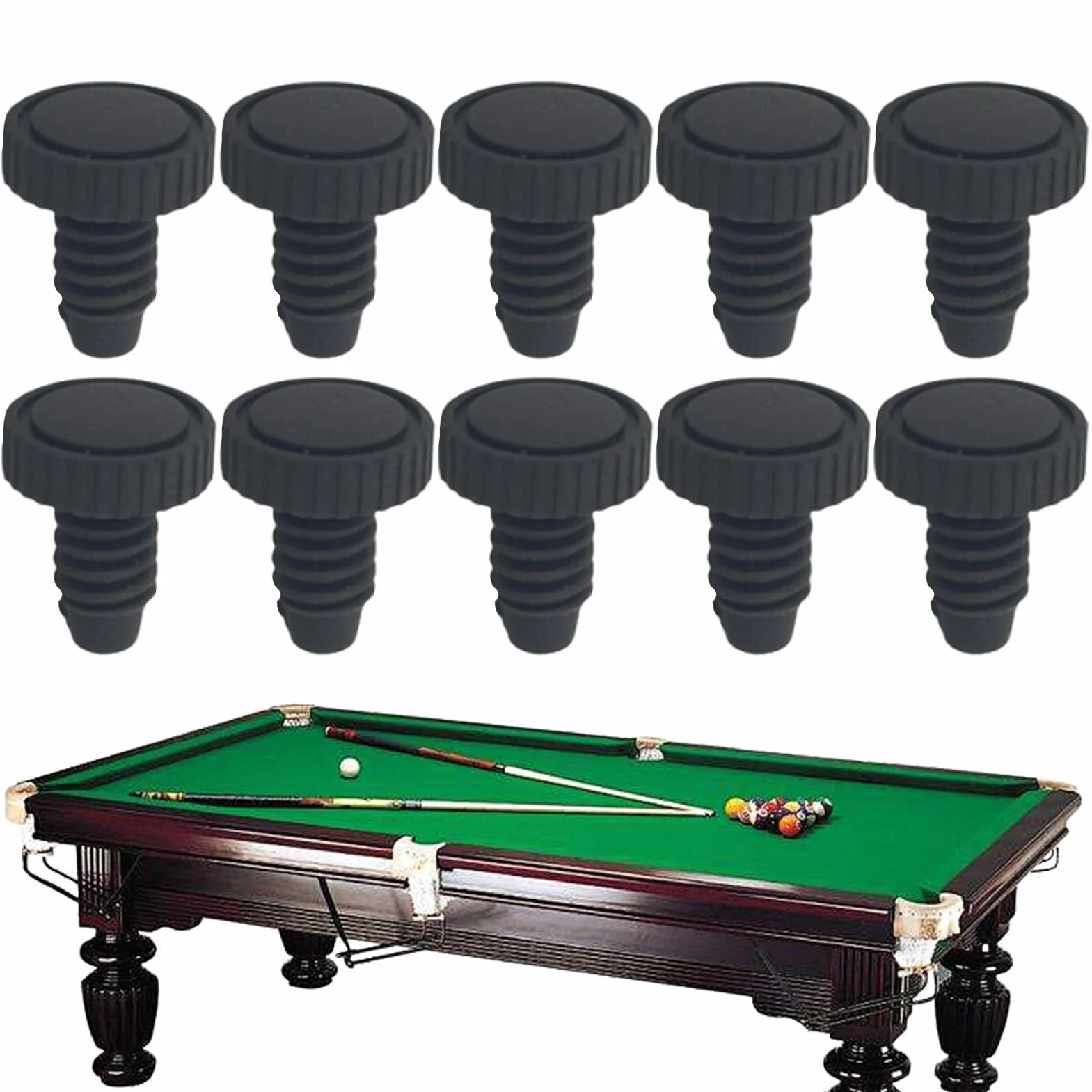 Pool Cue Bottom Cover 10 piezas Billiards Bumper Protector 0,68 pulgadas Dust Proof Replacement Cap Sleeve Lightweight Materials