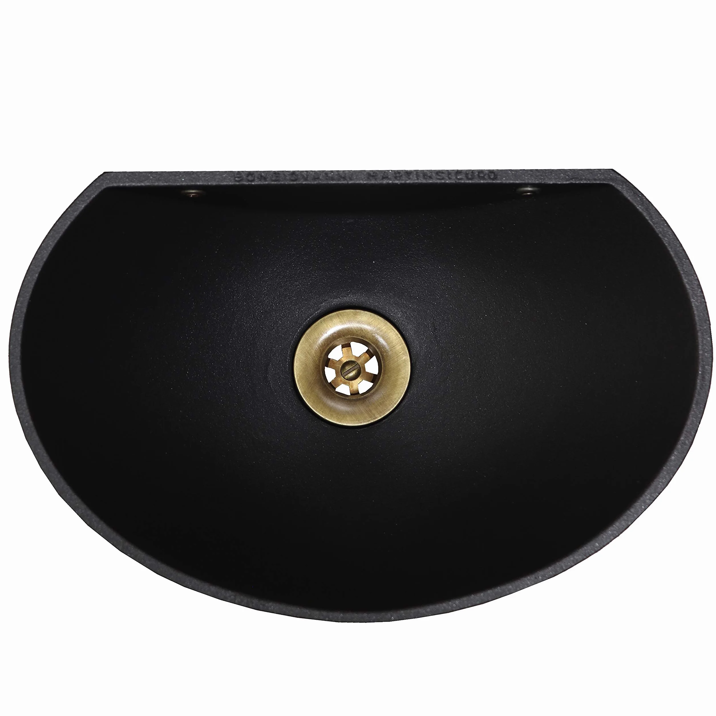 Fonderia Bongiovanni Fuente de jardín exterior | Lavabo de exterior | Modelo 600 303B | con grifo de latón bruñido y sifón | para casa jardín | Fuente de pared de exterior