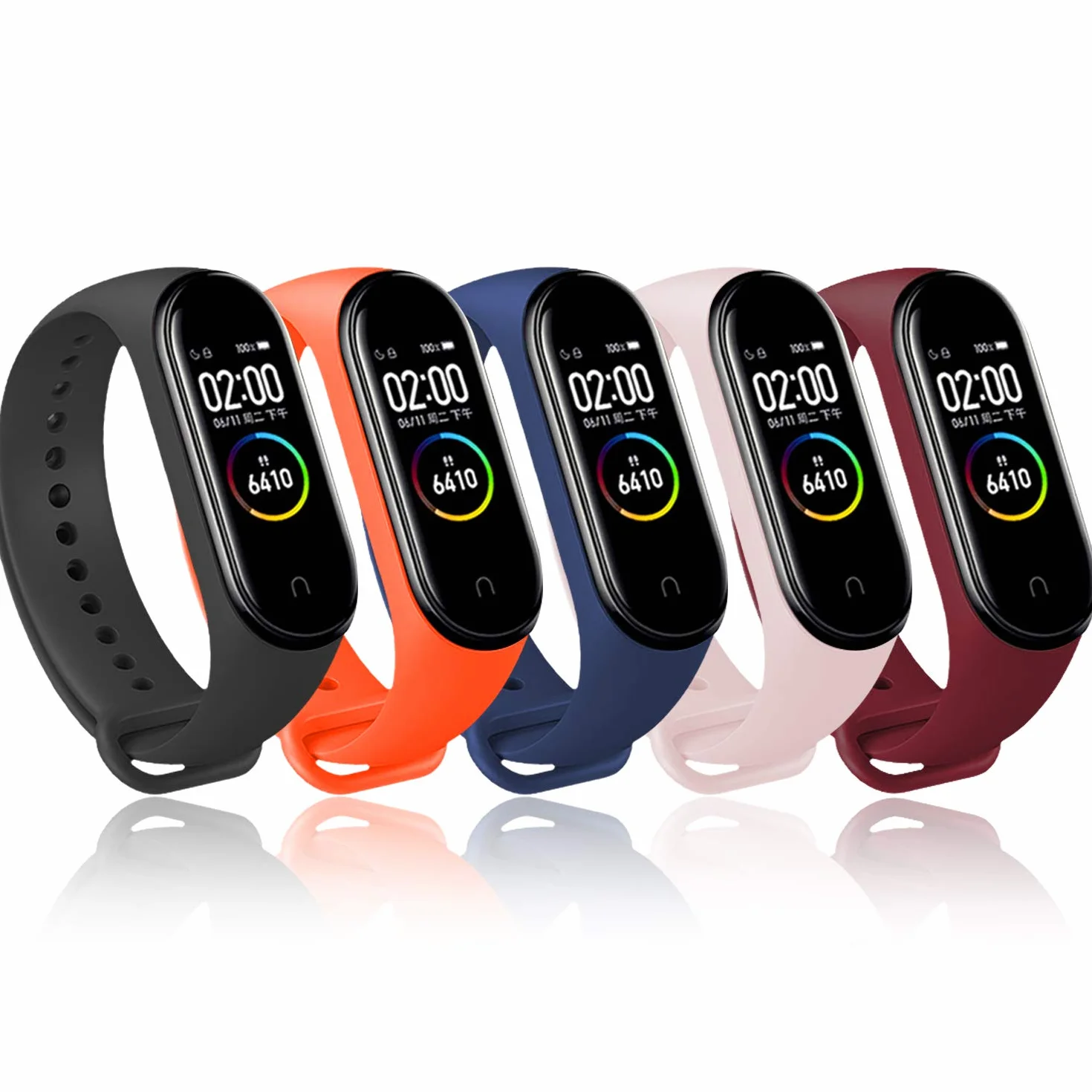 Correa Compatible con Xiaomi Mi Band 3/4, Pulsera de Silicona para Mi Fit Band 4 y Band 3