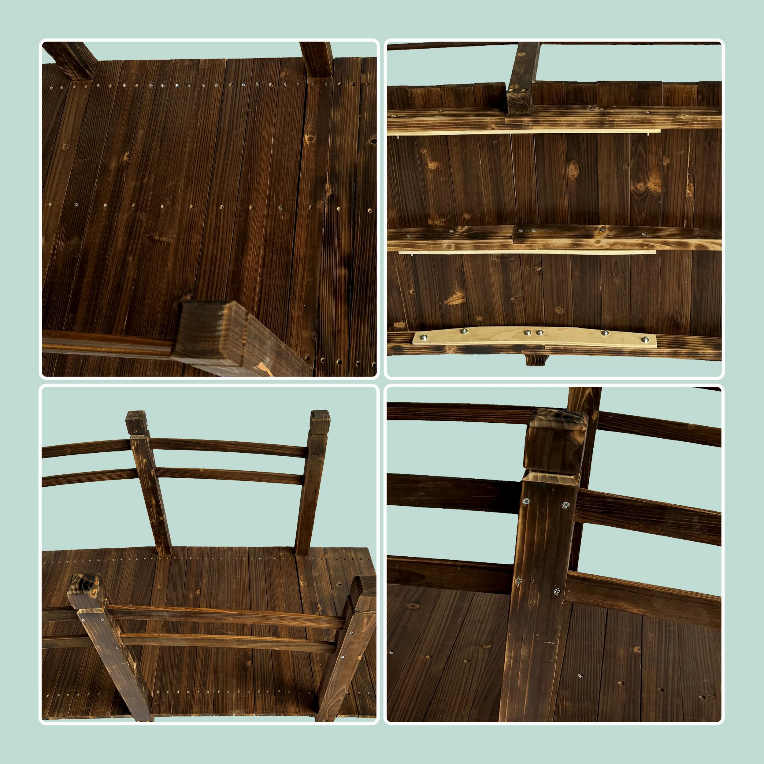 Relaxdays Puente de jardín de Madera de Abeto 58x171.5x75 cm 200 kg marrón