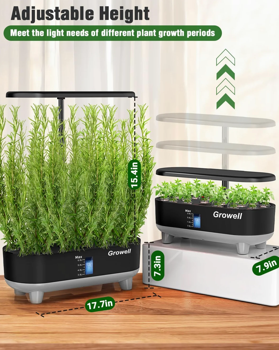 Growell Hydroponics Kit de sistema de cultivo 16 cápsulas (negro)