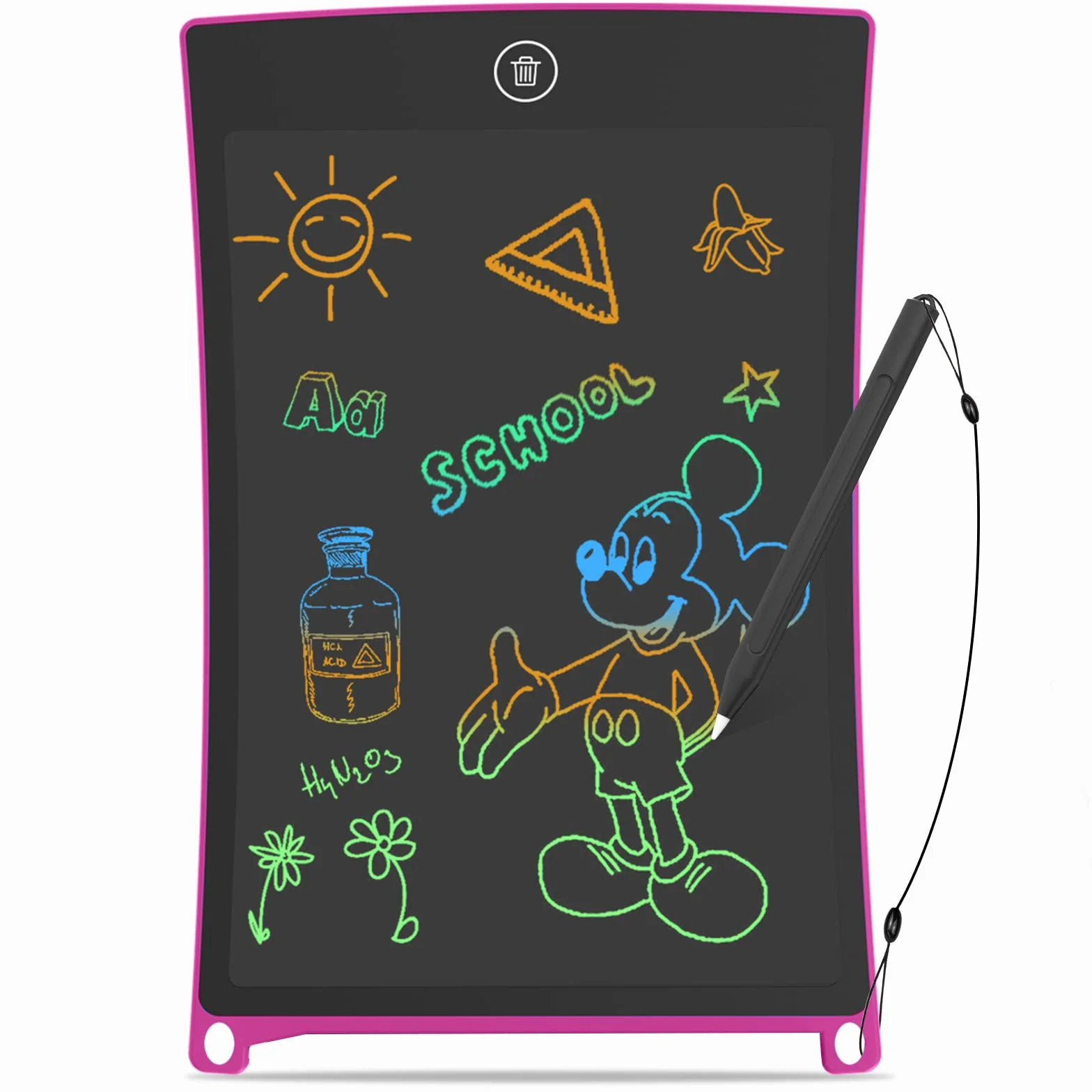 GUYUCOM Tableta de Escritura LCD 8.5 Pulgadas Tablero de Dibujo Electrónico con Bloqueo de Pantalla Rosa