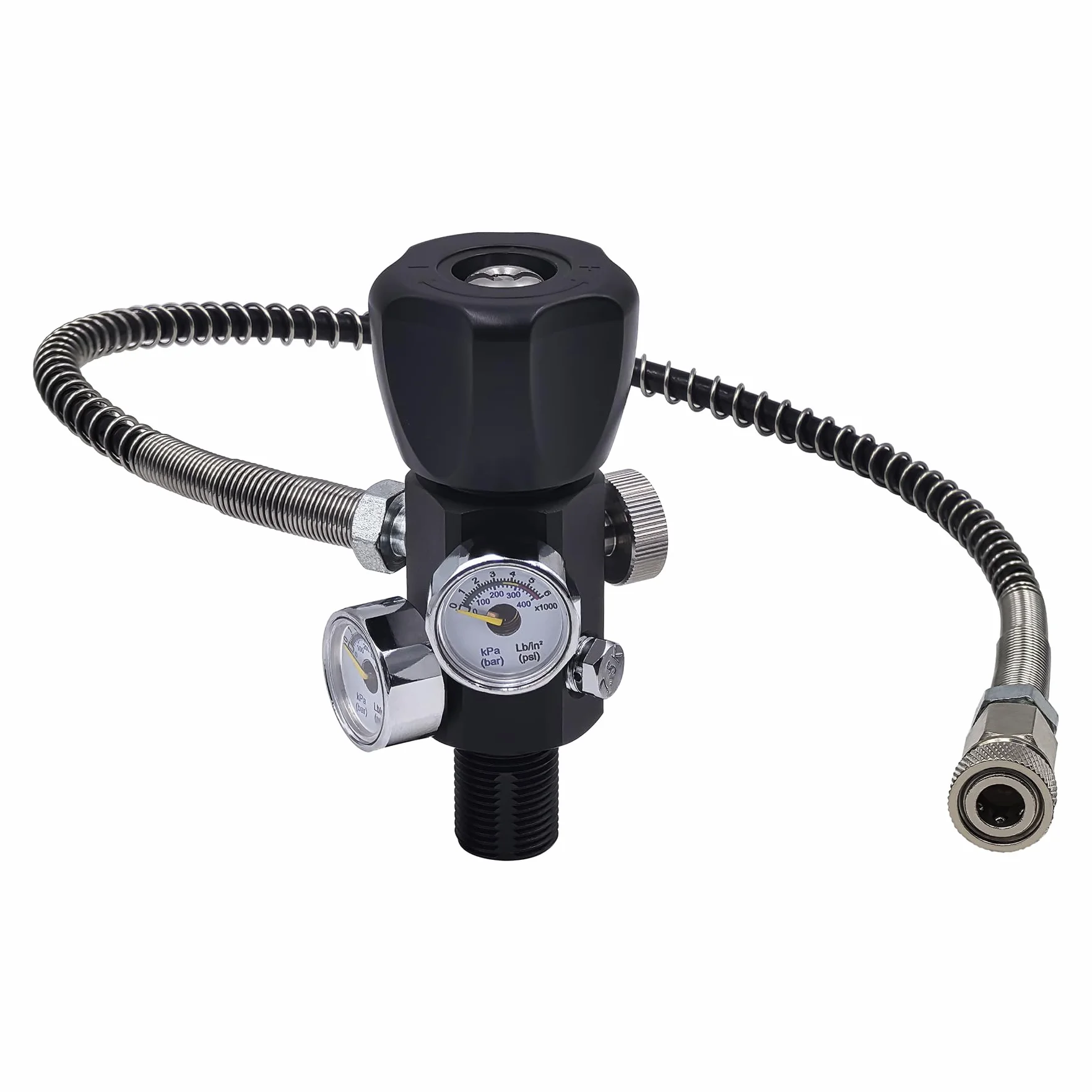 DRYHTEN Adaptador de válvula DIN 4500 psi 300 bar manguera 50 cm calibre dual para carga tanques buceo paintball PCP airsoft cilindro HPA