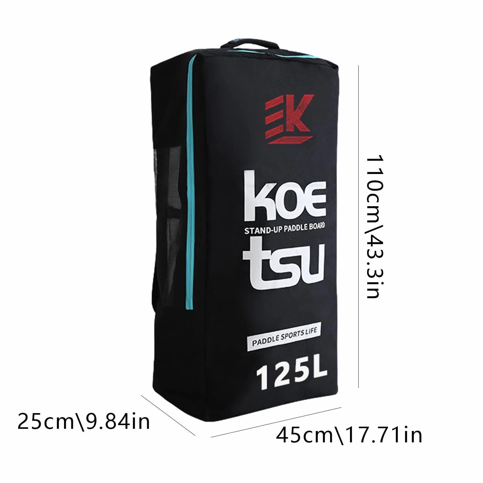 Bolsa para Tabla Paddle 125L, Impermeable Oxford, Cubierta Acolchada de Espuma para Surf y Kayak