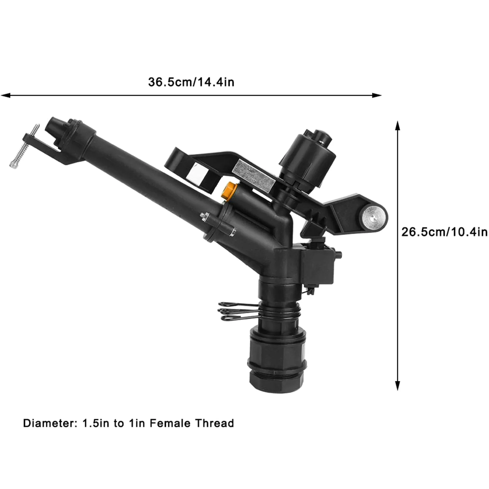 Aspersor de Riego, Aspersor de Césped Giratorio Ajustable de 360 ​​Grados, Rociador de Brazo Oscilante de Rosca Hembra DN25 de 1,5 A 1 Pulgada para Jardín, Patio, Césped, Granja