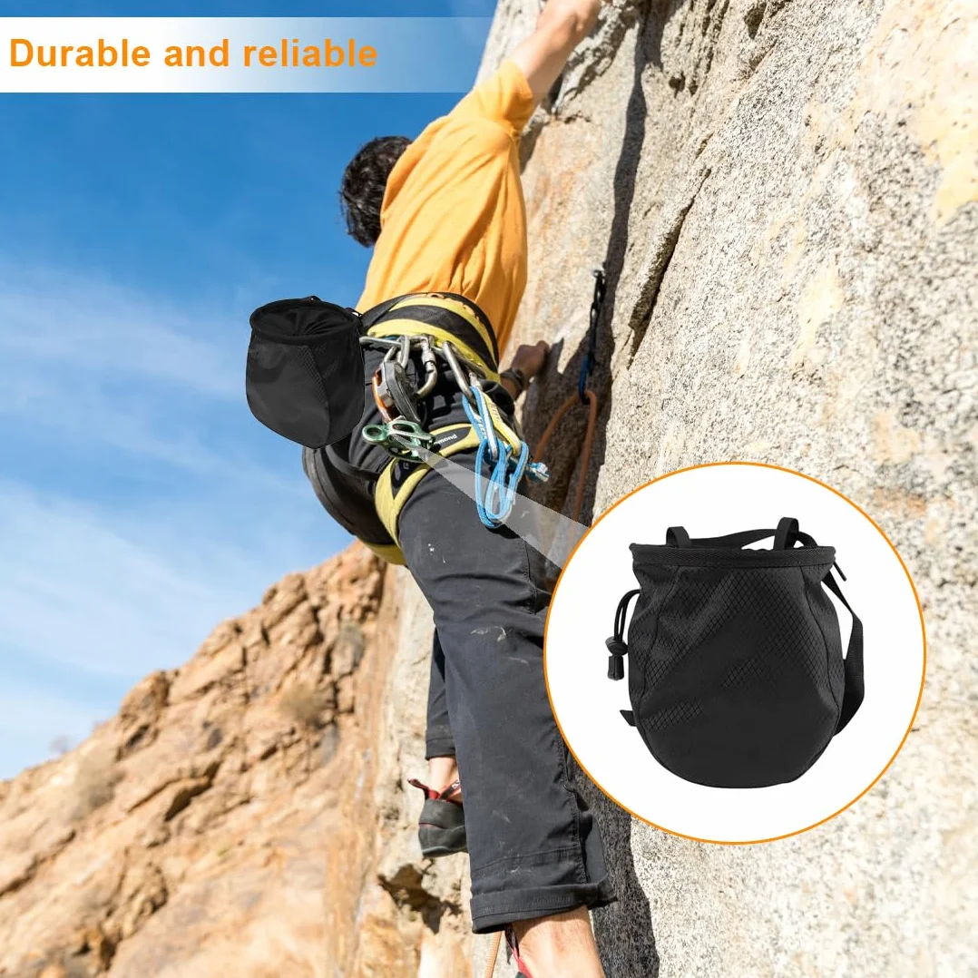 EIHI Bolsa de Magnesio para Escalada, Magnesera Dura y Fácil de Limpiar con Cinturón Ajustable