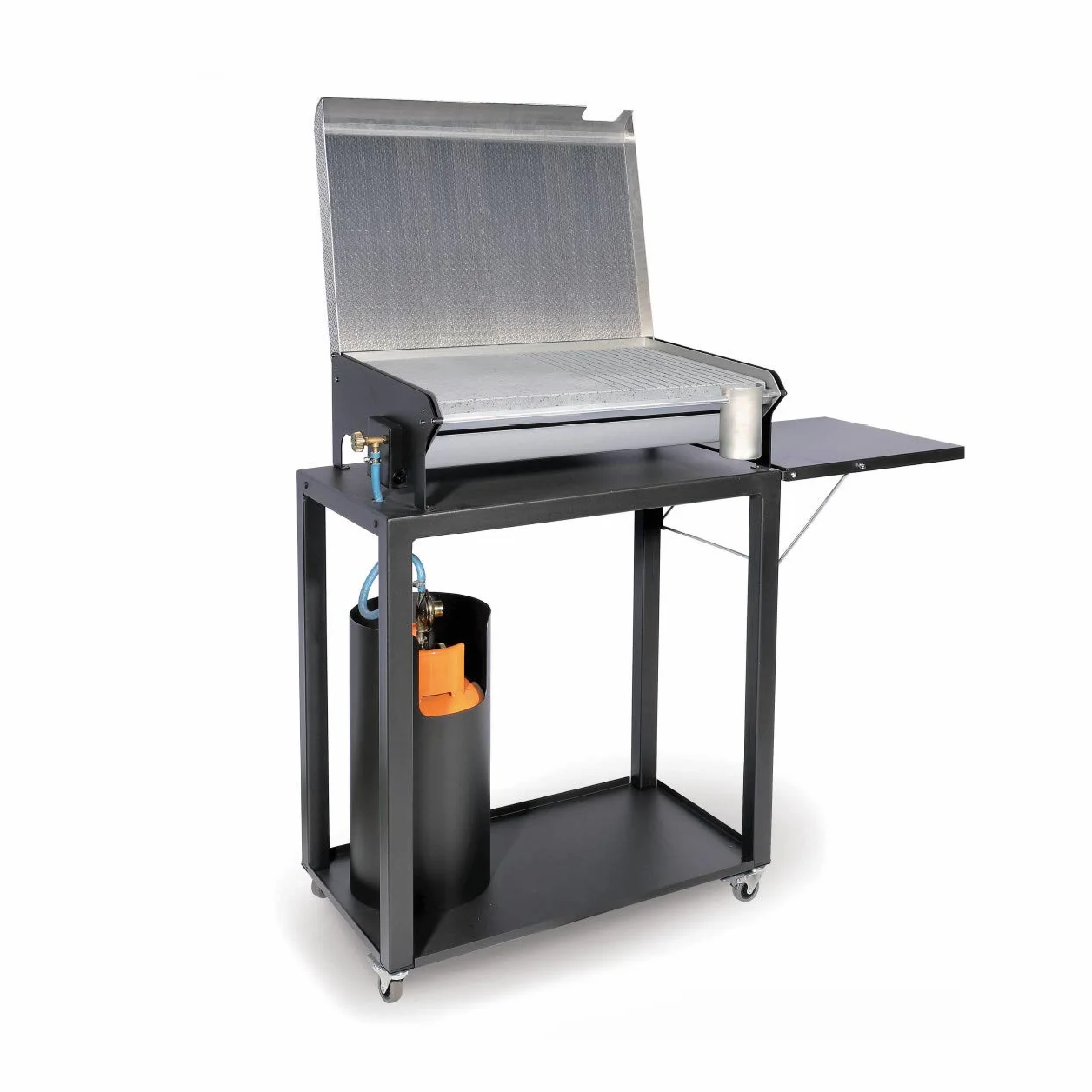 BEL-FER 1219BBQC/80 - Barbacoa para exterior de acero con piedra volcánica 80 x 40 cm - Funciona con gas GLP