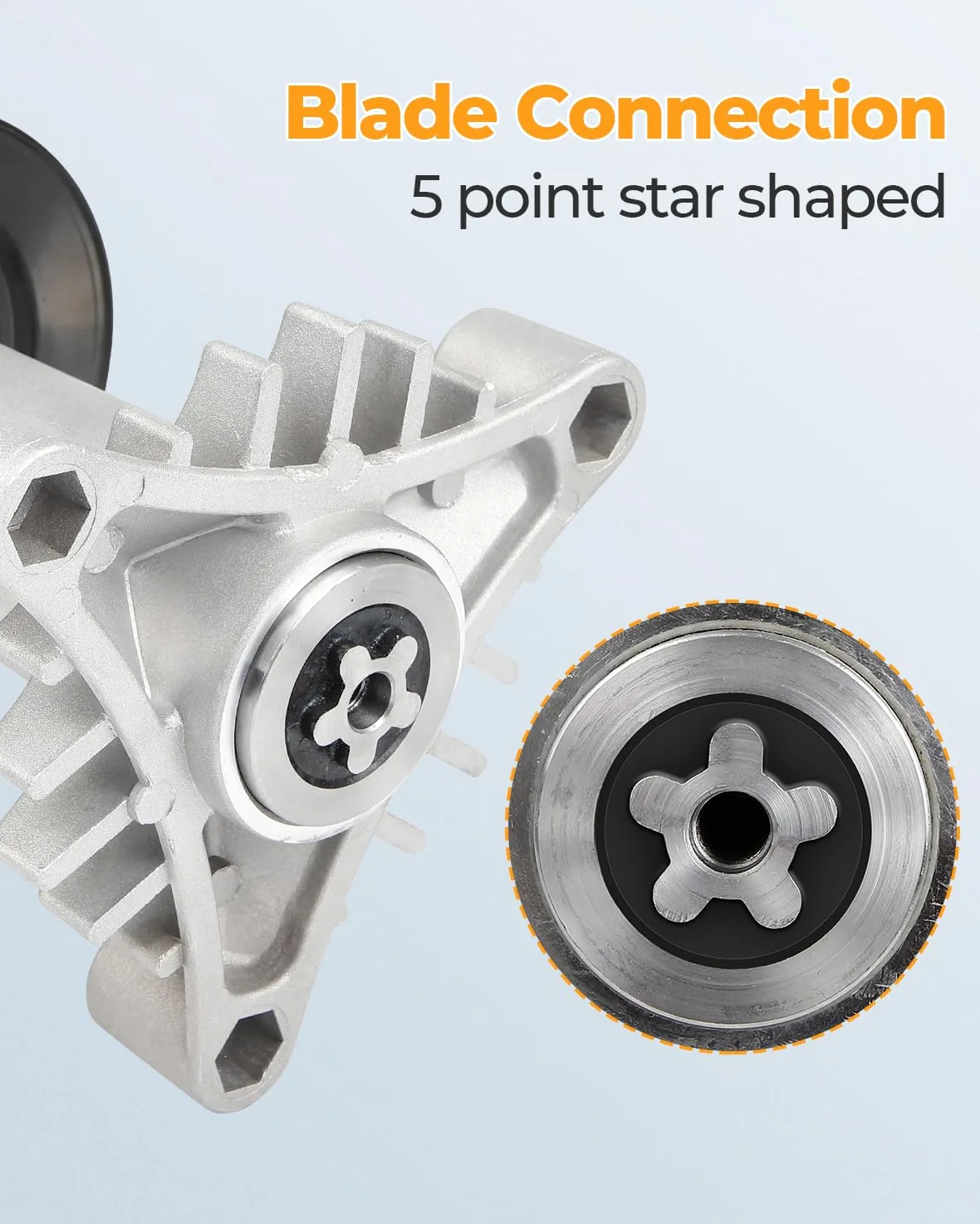 Eje para cortacésped con polea para AYP Husqvarna Craftsman Jonsered Poulan Pro 38 de 42 pulgadas para tractores de césped, mandril, número de pieza de repuesto 130794 532130794 539110158
