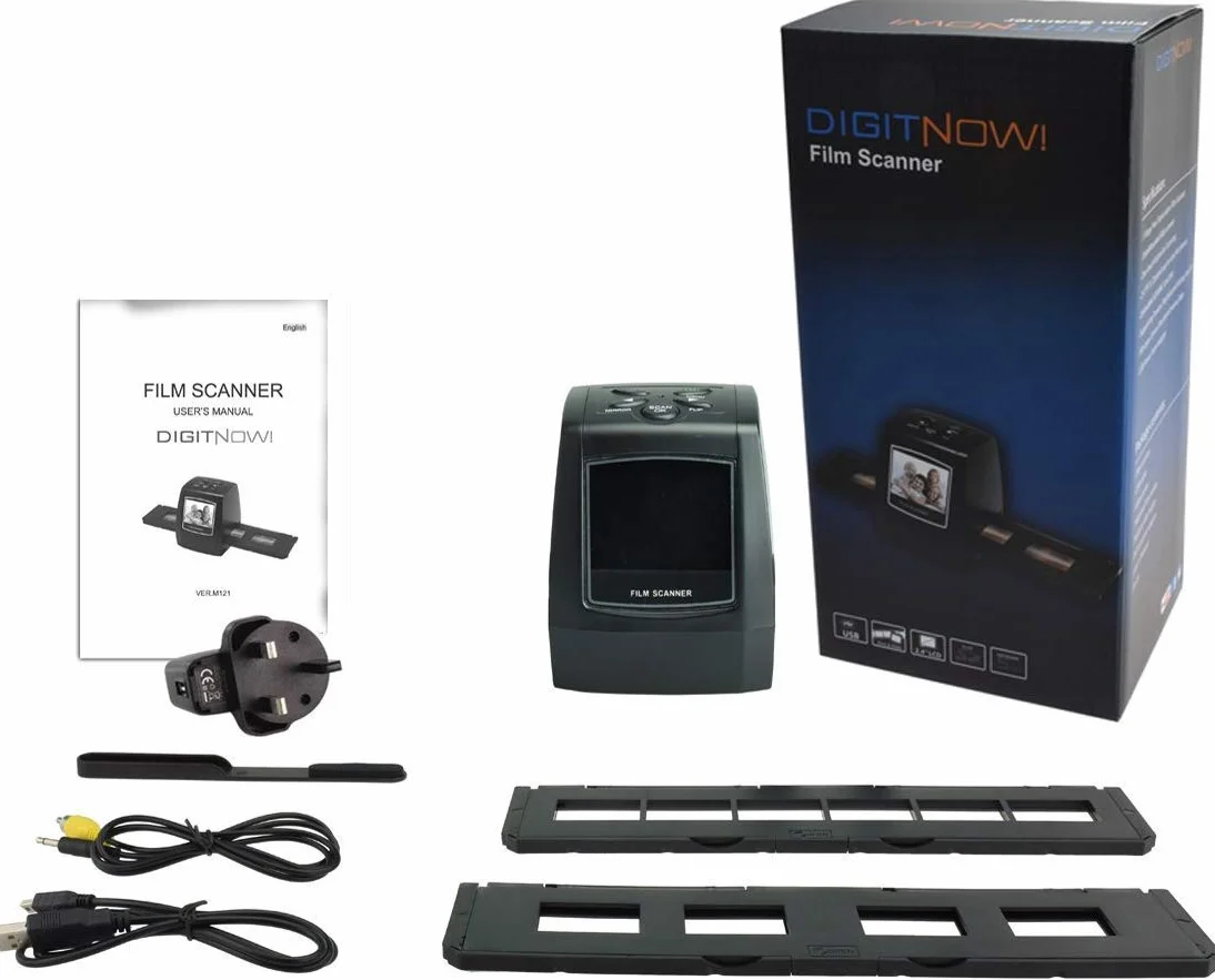 DIGITNOW! Escáner de película 35mm Negativos y Diapositivas, Alta resolución 2,4" LCD, Convertidor sin PC