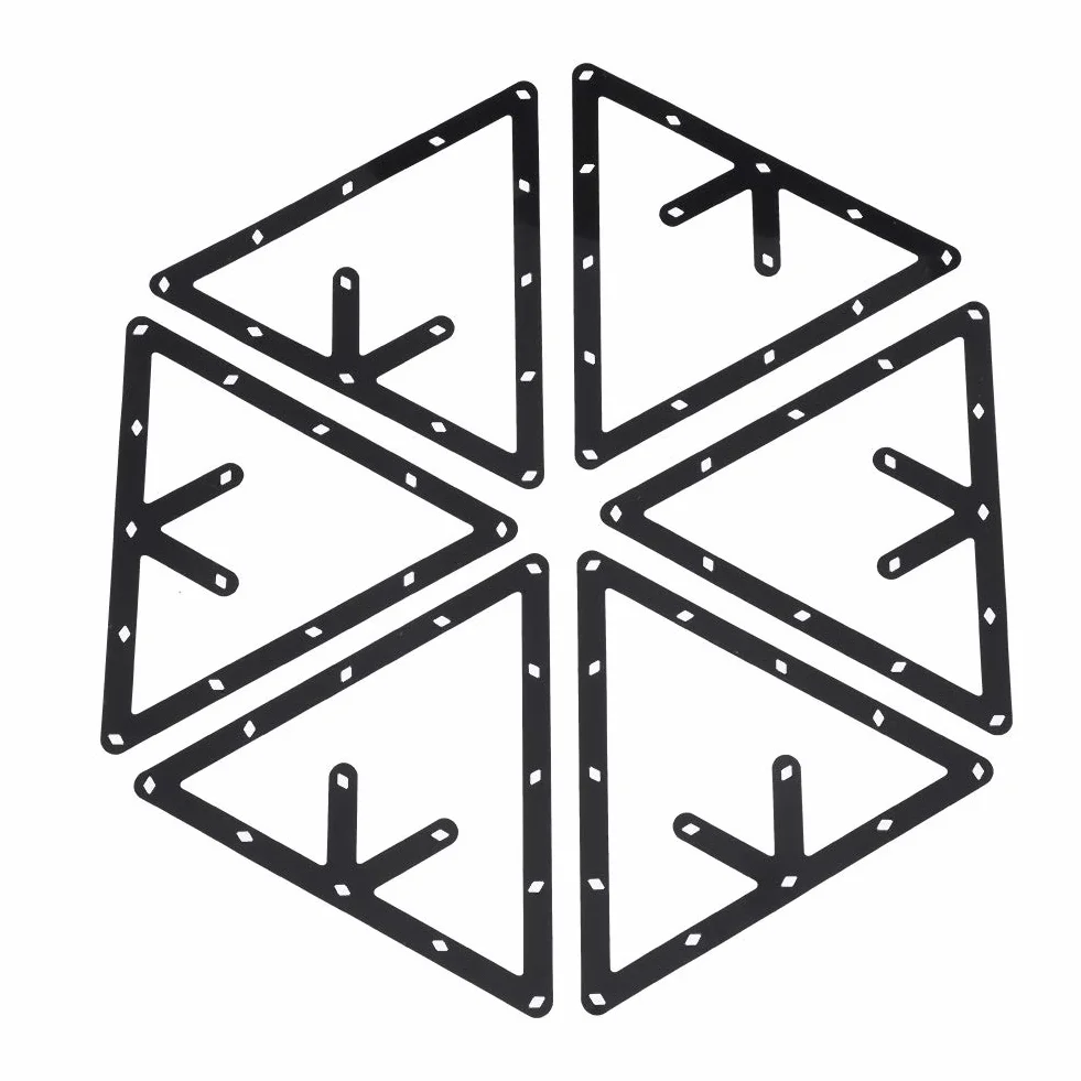 Akozon Triángulo de Billar Americano Soporte de Bola Posicionamiento Mesa de Billar Accesorio Juego 6 Piezas Estante Negro