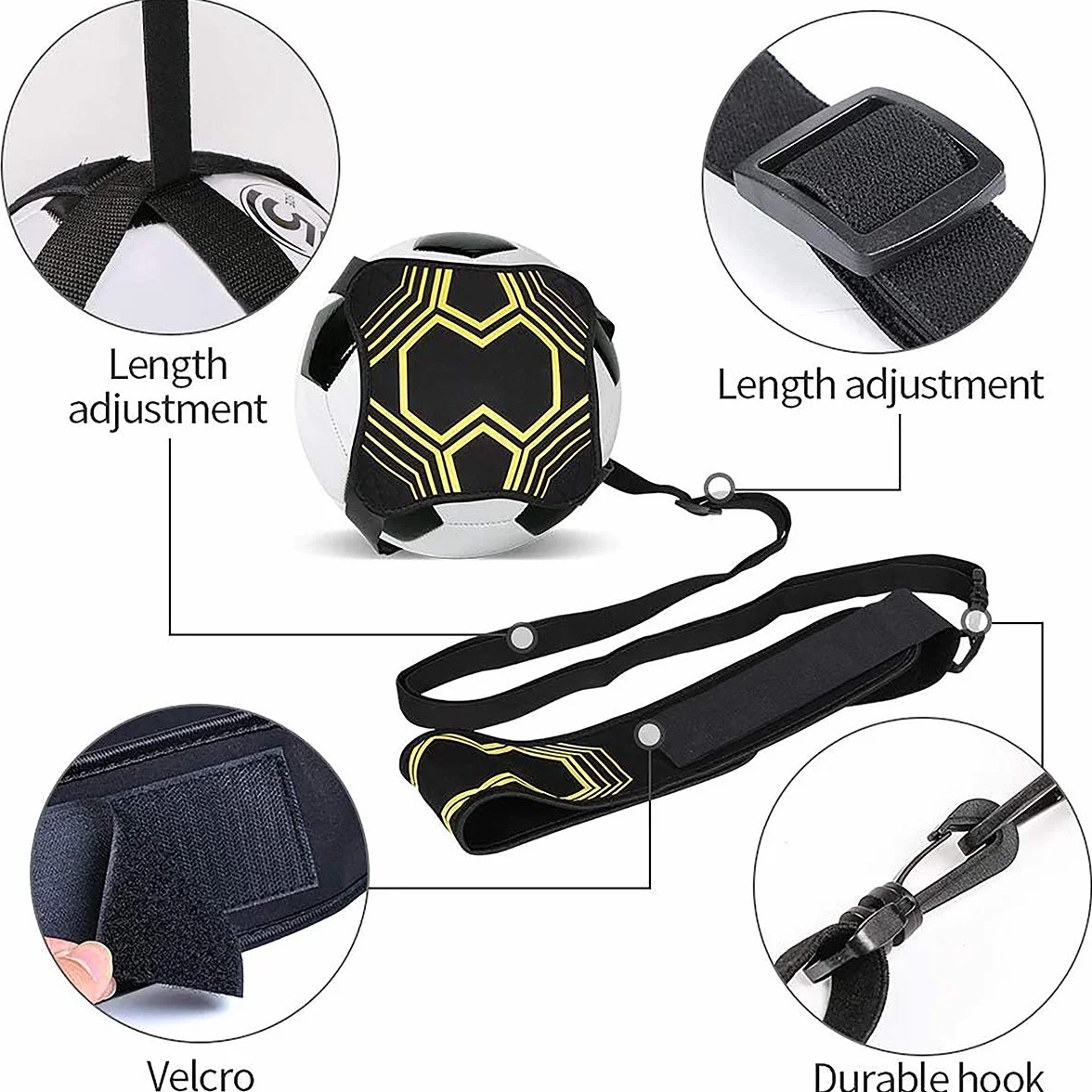 Entrenador de Patada de Fútbol con Cinturón y Cuerda Elástica para Mejorar Habilidades de Práctica