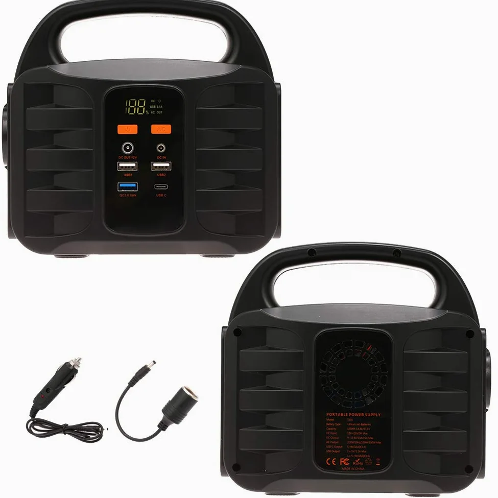 Central eléctrica portátil, 155Wh 42000mAh Camping Generadores solares Fuente de alimentación de Litio, Iluminación LED SOS, para Acampar al Aire Libre Pesca