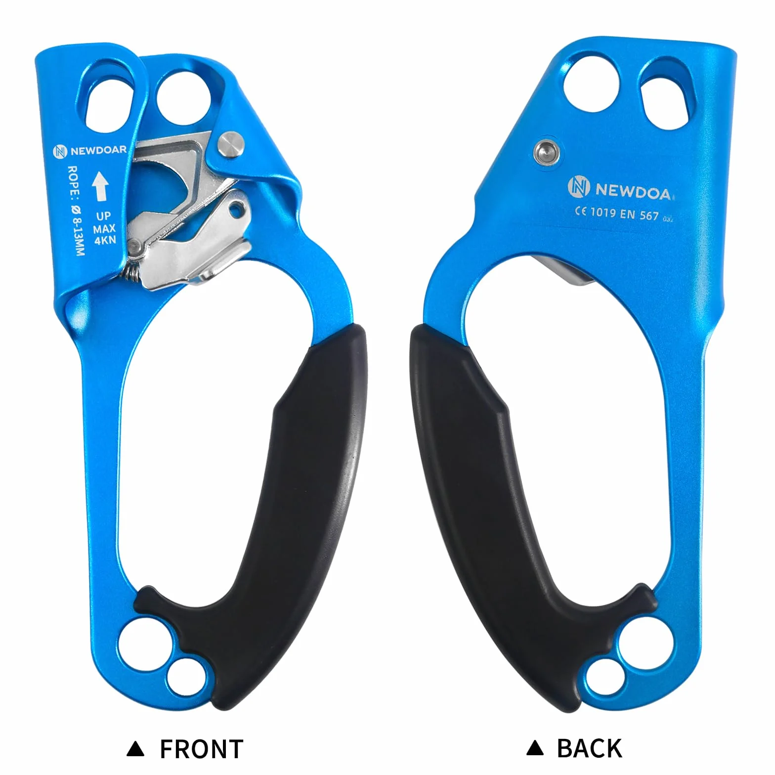 NewDoar Hand Ascender Rock Climbing Tree Arborist Rappel Gear 8~12MM Rope Clamp