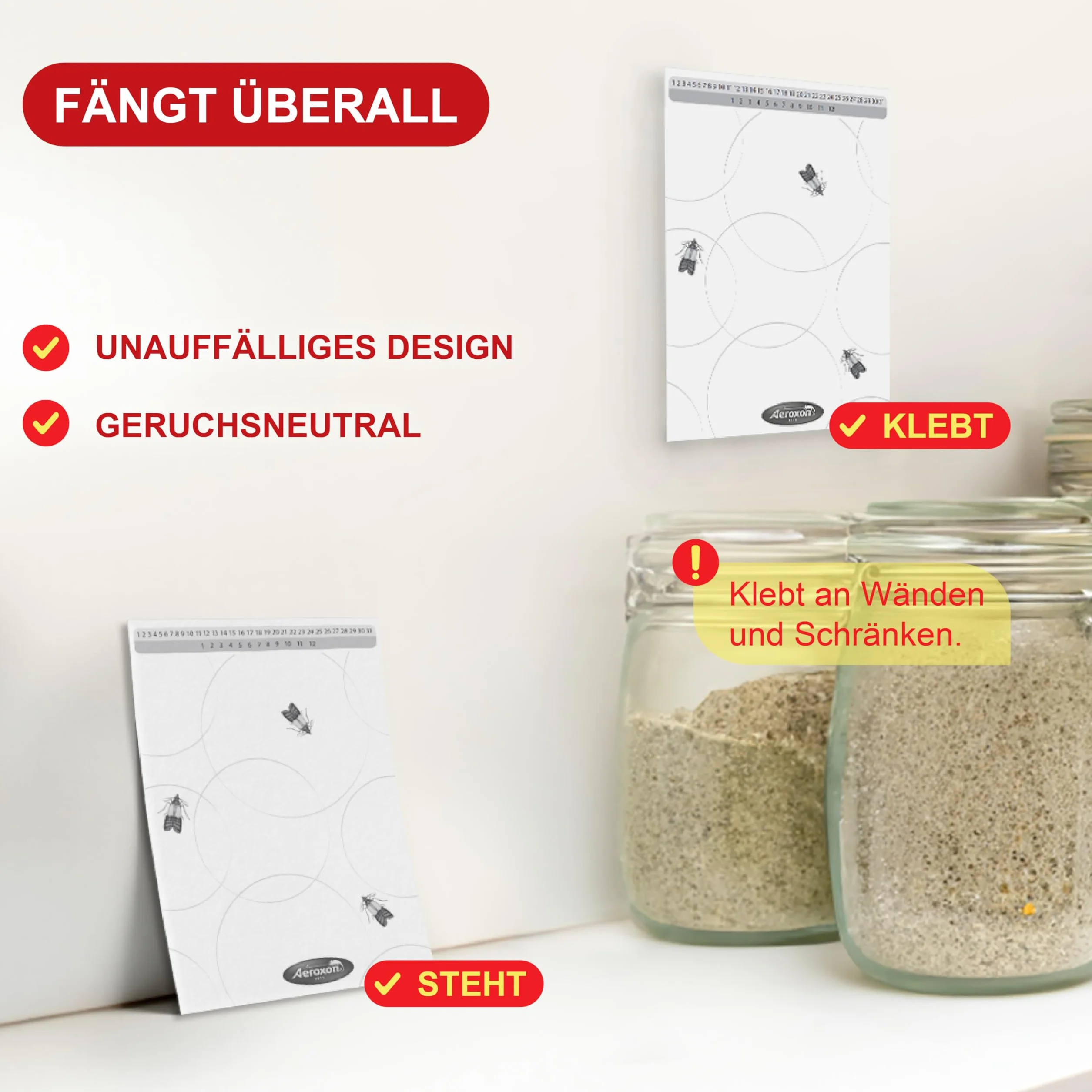 Aeroxon - Trampa para polillas de los alimentos, set de tres = 3 x 2 trampas