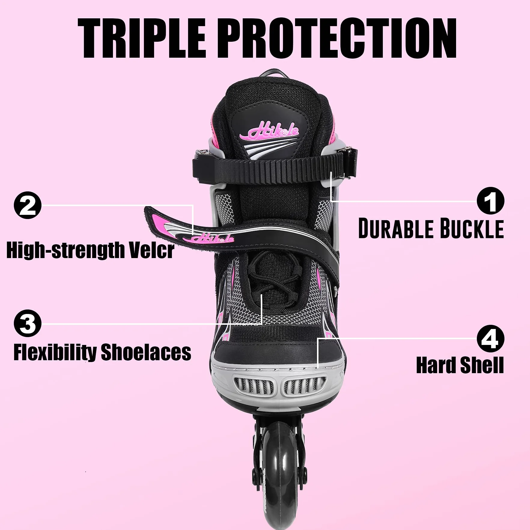Hikole Adjustable Inline Skates Size 4-16 for Women Men Teens Beginners