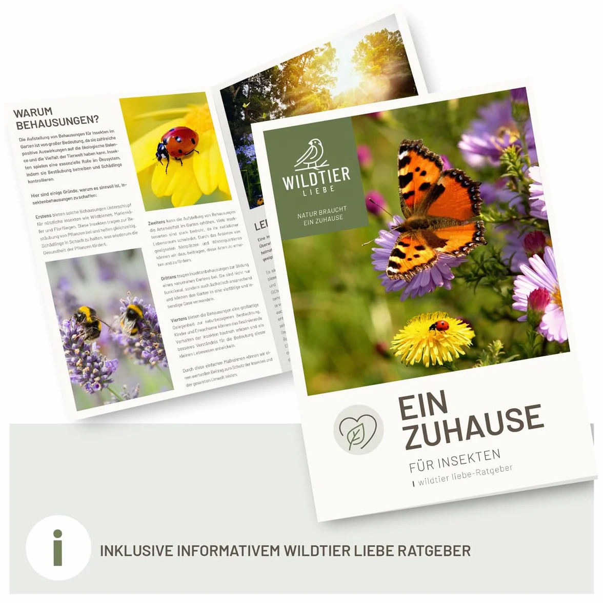wildtier liebe Hotel para insectos grande, hotel de abejas sin tratar, incluye atrayente, madera maciza atornillada, casa para insectos para abejas, mariquitas y mariposas, hotel de abejas