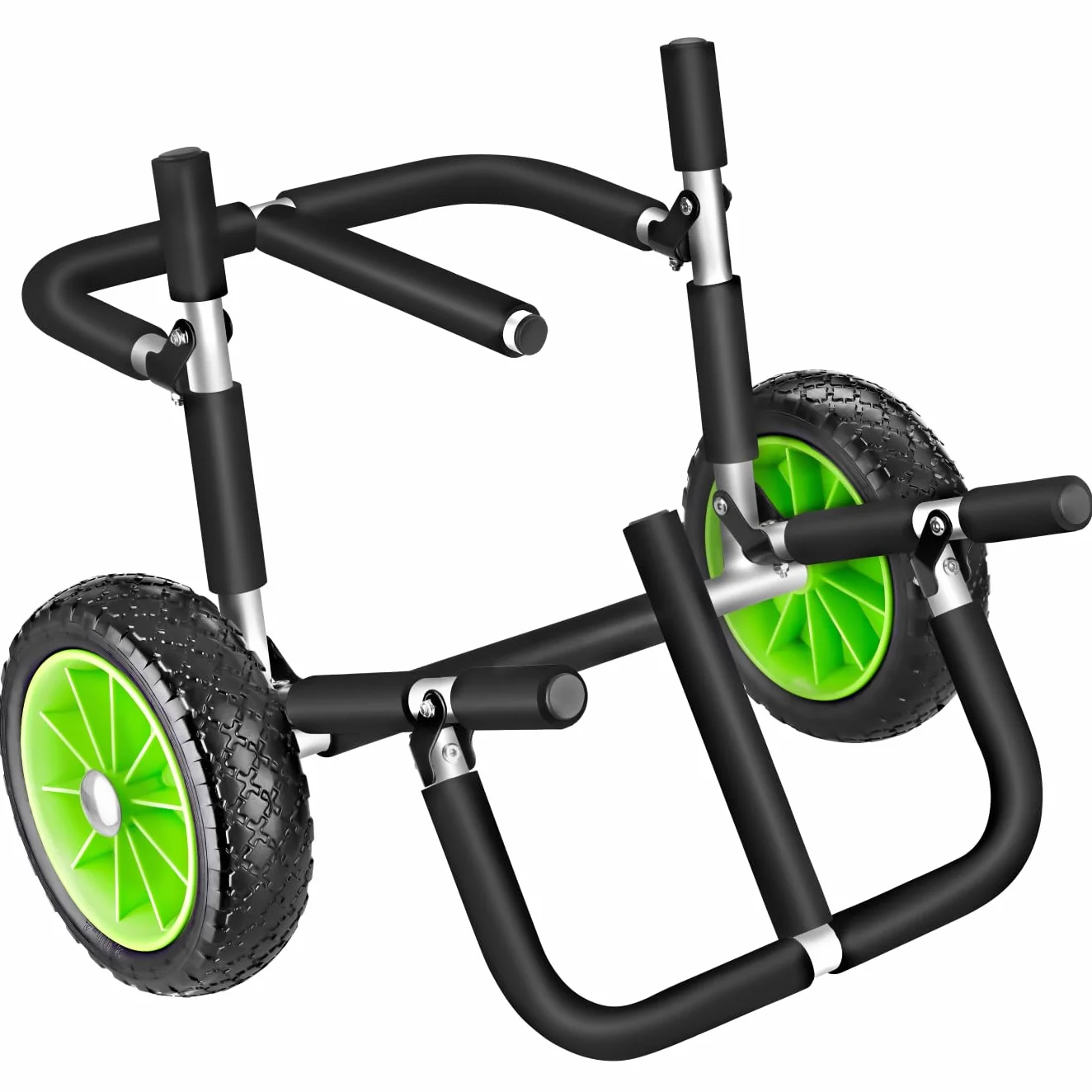 Tectake Carro de Transporte para Tabla de Surf o Padel Surf, Aluminio, 2 Tablas, Ruedas de 24 cm, Negro/Verde