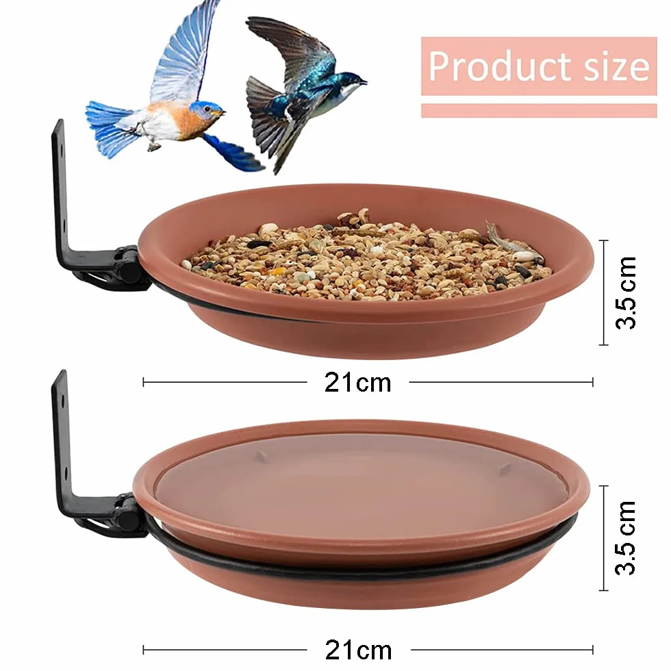 2 PCS Comedero y Bebedero Pajaros Silvestres Exterior 2 en 1, Bano para Pájaros, Montado Comedero Pajaros Exterior Colgante, Bird Feeder, Comedero para Colgar los Pájaros