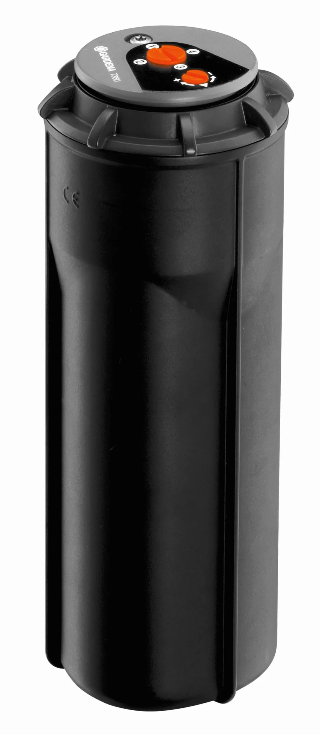 Gardena Rociador Sistema de rociadores emergente de turbina T380: Sistema de riego para céspedes más grandes de hasta 380 m², rango de alcance ajustable (6-11 m) y ajuste de sector continuo