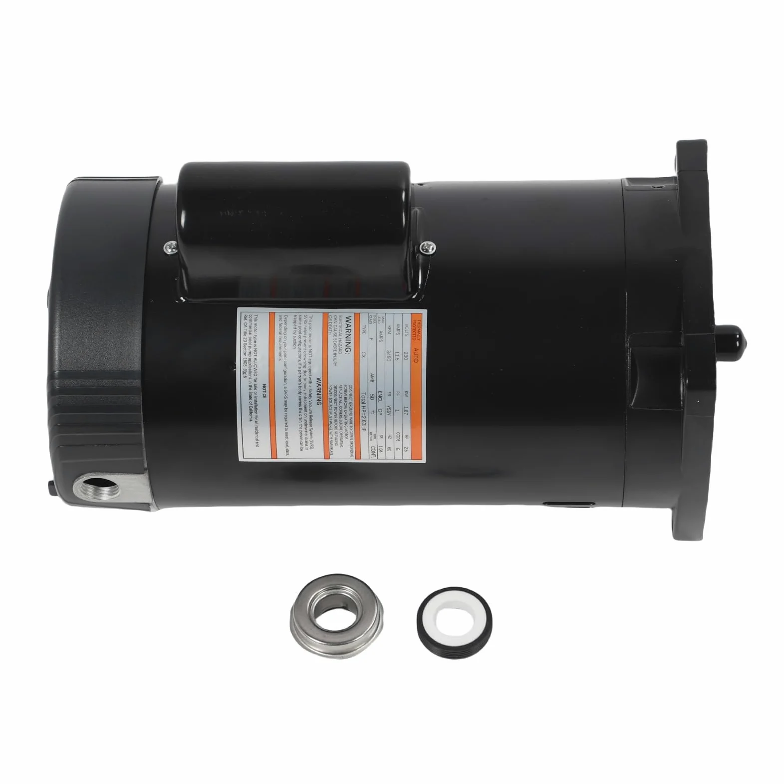 Fafeicy B2840 Motor de Bomba de Piscina de una Sola Velocidad, 2.5 Caballos de Fuerza 3450rpm 11.5A Pida Cuadrada para MAX-e-Glas Dyna-Glas con Protección de Sobrecarga Térmica