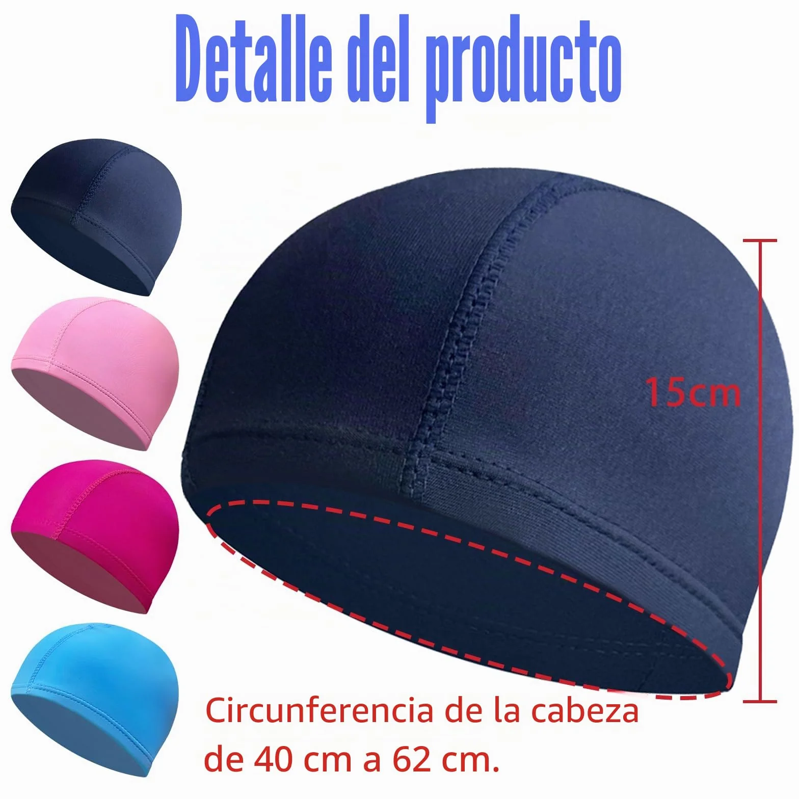 Gorro de Natación Unisex Paquete de 4 Elástico Secado Rápido para Adultos y Niños