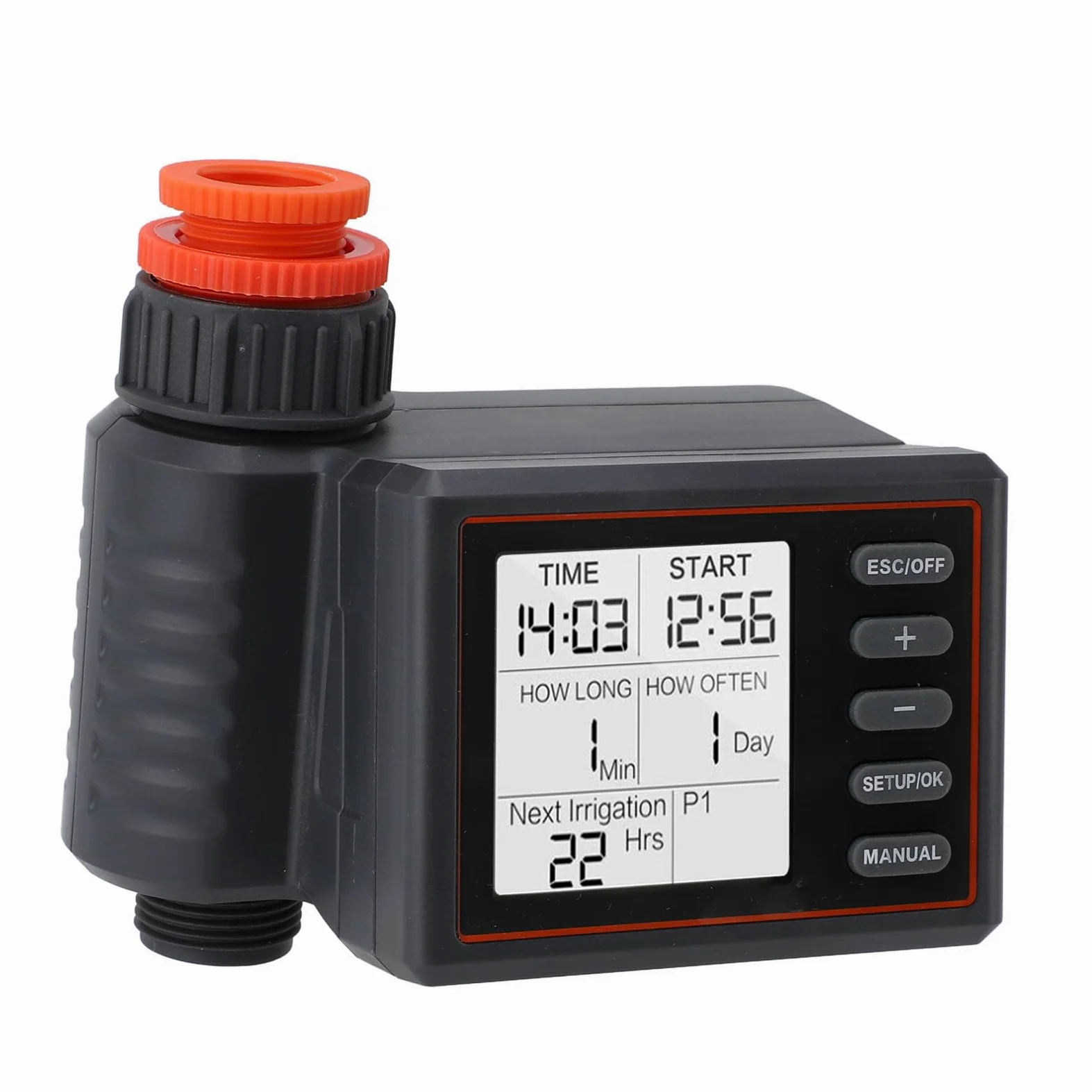 Aramox Temporizador de Aspersor, Temporizador de Agua Inteligente ABS para Manguera de Jardín, Controlador de Riego Automático Programable, Tiempo y Volumen de Riego Ajustables para Plantas de