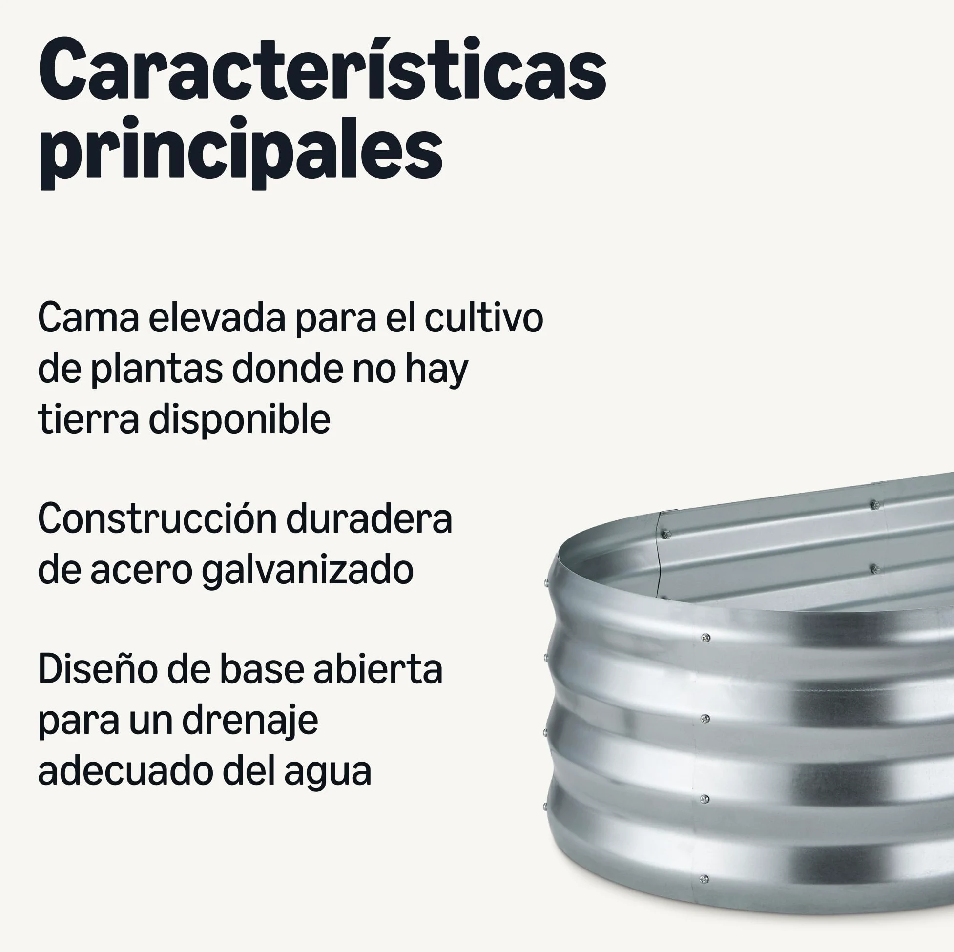 Amazon Basics Huerta Elevada, Acero Galvanizado, 121,8 x 61 x 31,2cm, Paquete de 1, Plata