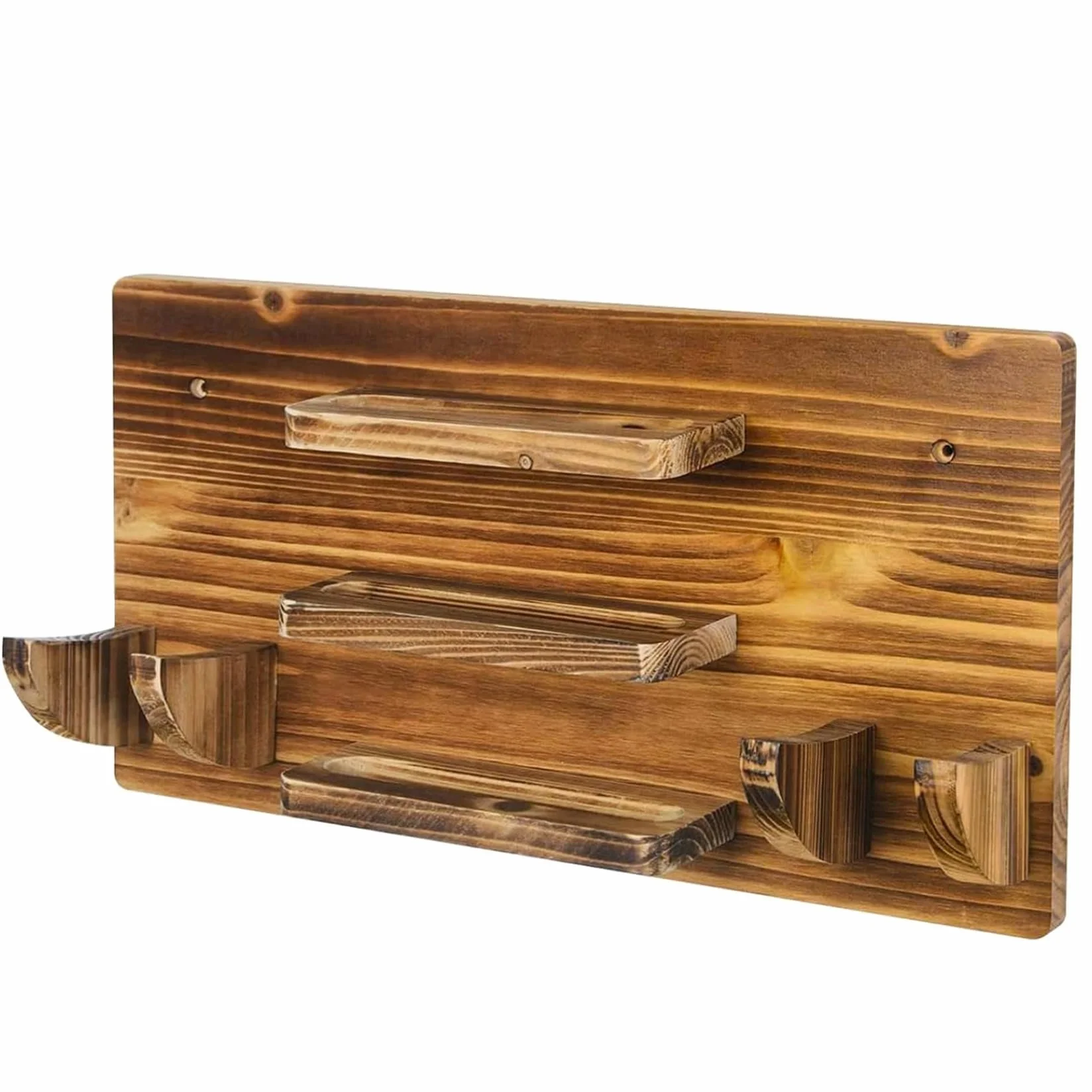 Soporte para paletas de ping-pong, estante de tenis de mesa montado en la pared, capacidad para 6 paletas y 12 pelotas, madera