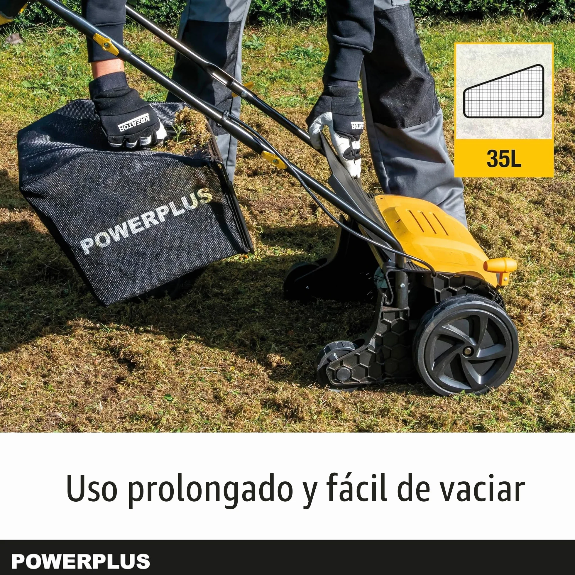Powerplus Escarificador Eléctrico POWXG75130 - Escarificadores Eléctricos para Césped de 1300W con Ancho de Corte de 320mm - Aireador de Césped para Jardín