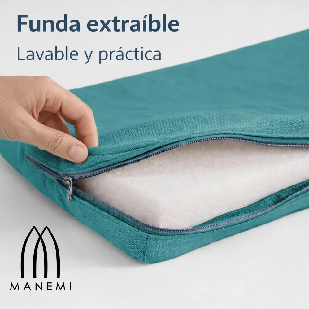 Cojín para silla 42x40x4 cm Repelente al agua Funda con cremallera desmontable Pack 6