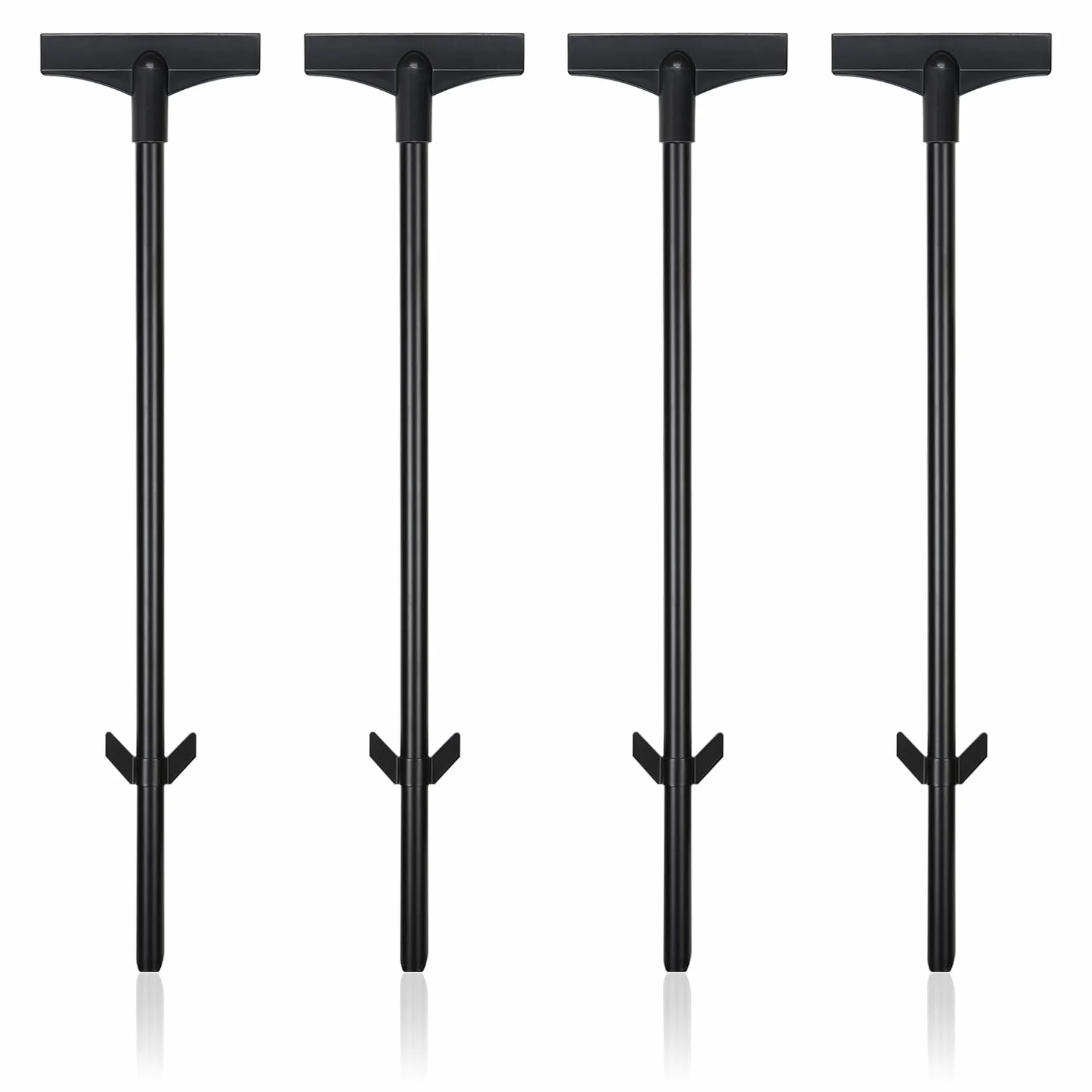 Estacas de señalización para carteles de 45 cm, soporte impermeable para señales de patio, soporte de letreros de metal, color negro, para jardín, patio, césped (4, negro)