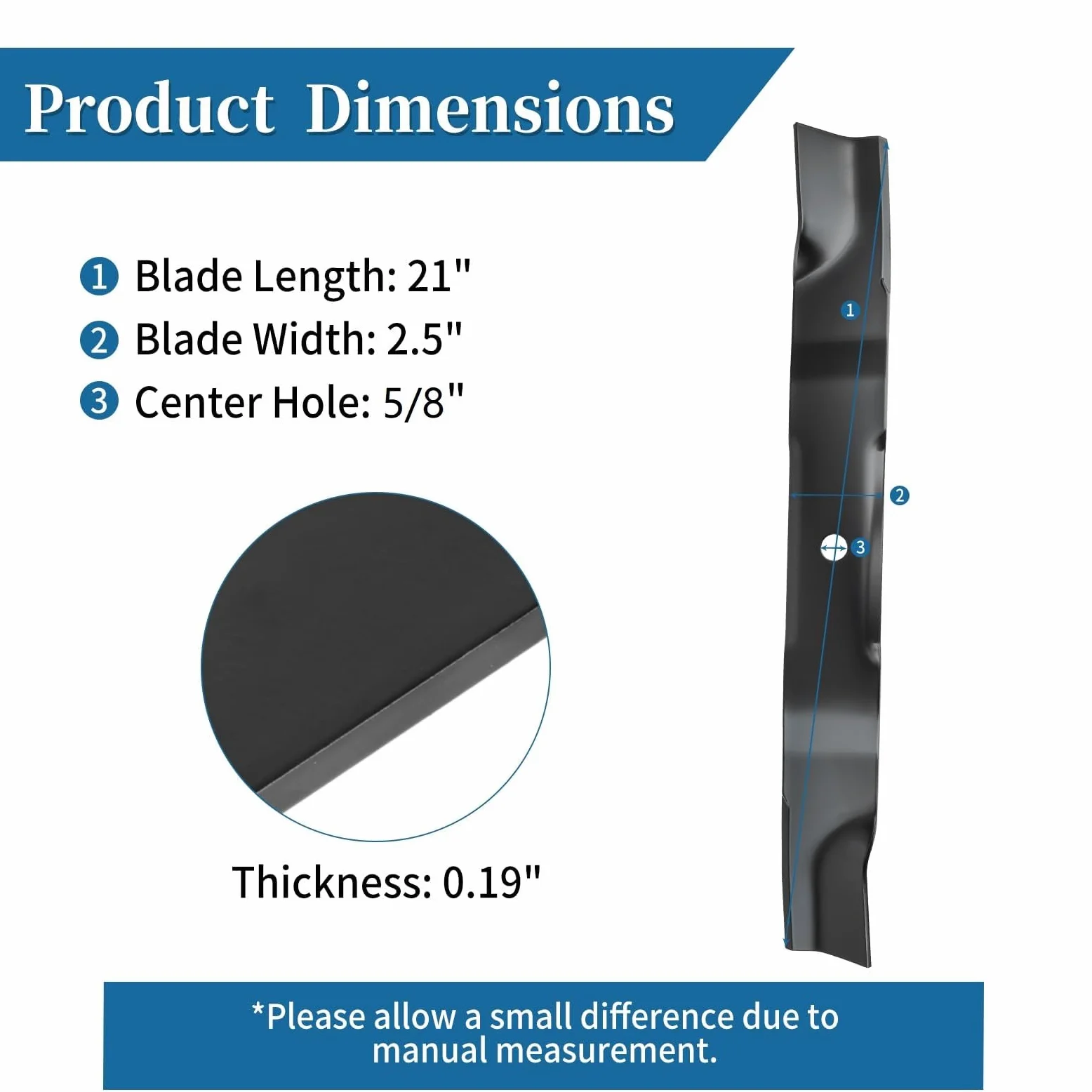 Cuchilla de cortacésped 04965000 compatible con Ariens Ikon XL XD de 60 pulgadas, hoja de alta elevación compatible con cortacésped Gravely ZT XL 60, ZT XL 60 CARB, ZTX 60, paquete de 3